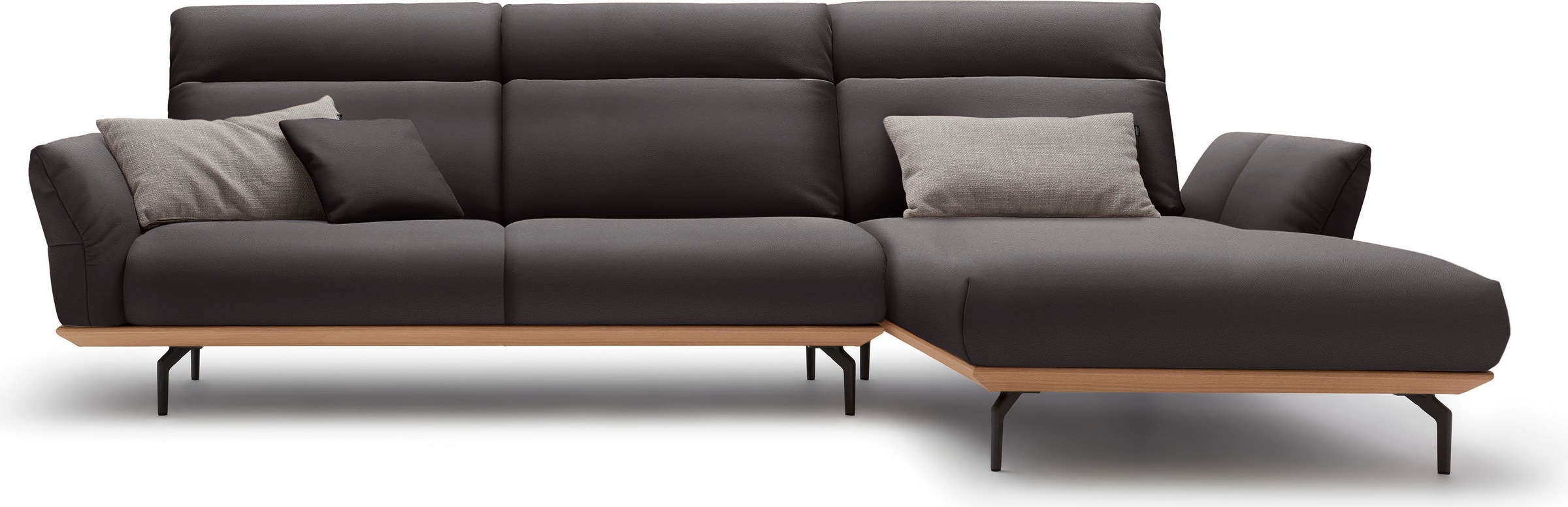 Creation BY ROLF BENZ Ecksofa "CR.460" Sockel in Eiche, Winkelfüße in Umbra günstig online kaufen