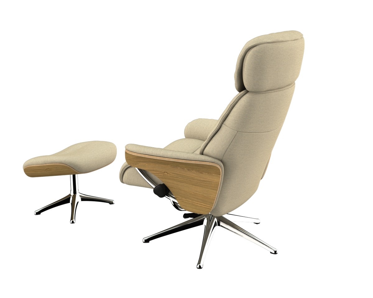 FLEXLUX Relaxsessel »Aarhus, Funktionsessel, Polstersessel, Armlehne, TV-Fernsehsessel,«, Relaxfunktion & Kopf- Rückenverstellung, Armlehne Eiche, Fuß Alu
