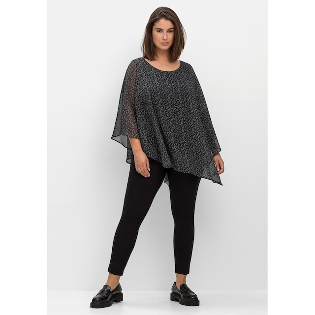 Sheego Tunika »Große Größen«, im Poncho-Stil, mit Minimal-Alloverdruck  online bestellen | BAUR