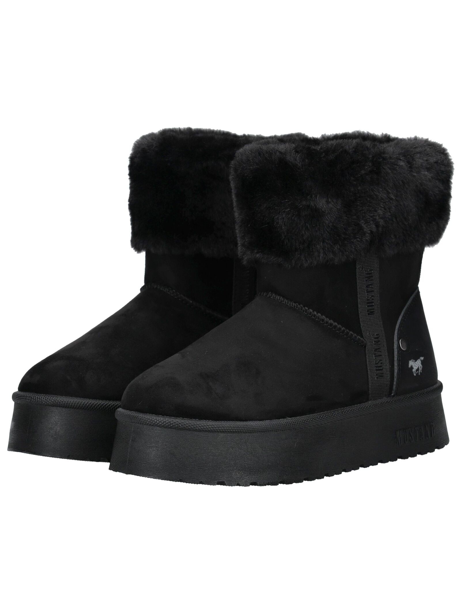 Stiefelette MUSTANG SHOES "Mustang Shoes Stiefelette Lederimitat/Textil", Damen, Gr. 38, schwarz, Lederimitat, Textil, Schuhe Stiefelette 3
