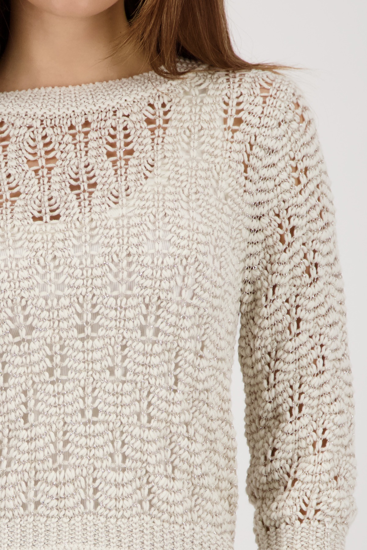 Thumbnail - Monari Strickpullover "Pullover Ajour" Regular fit mit glänzenden Details