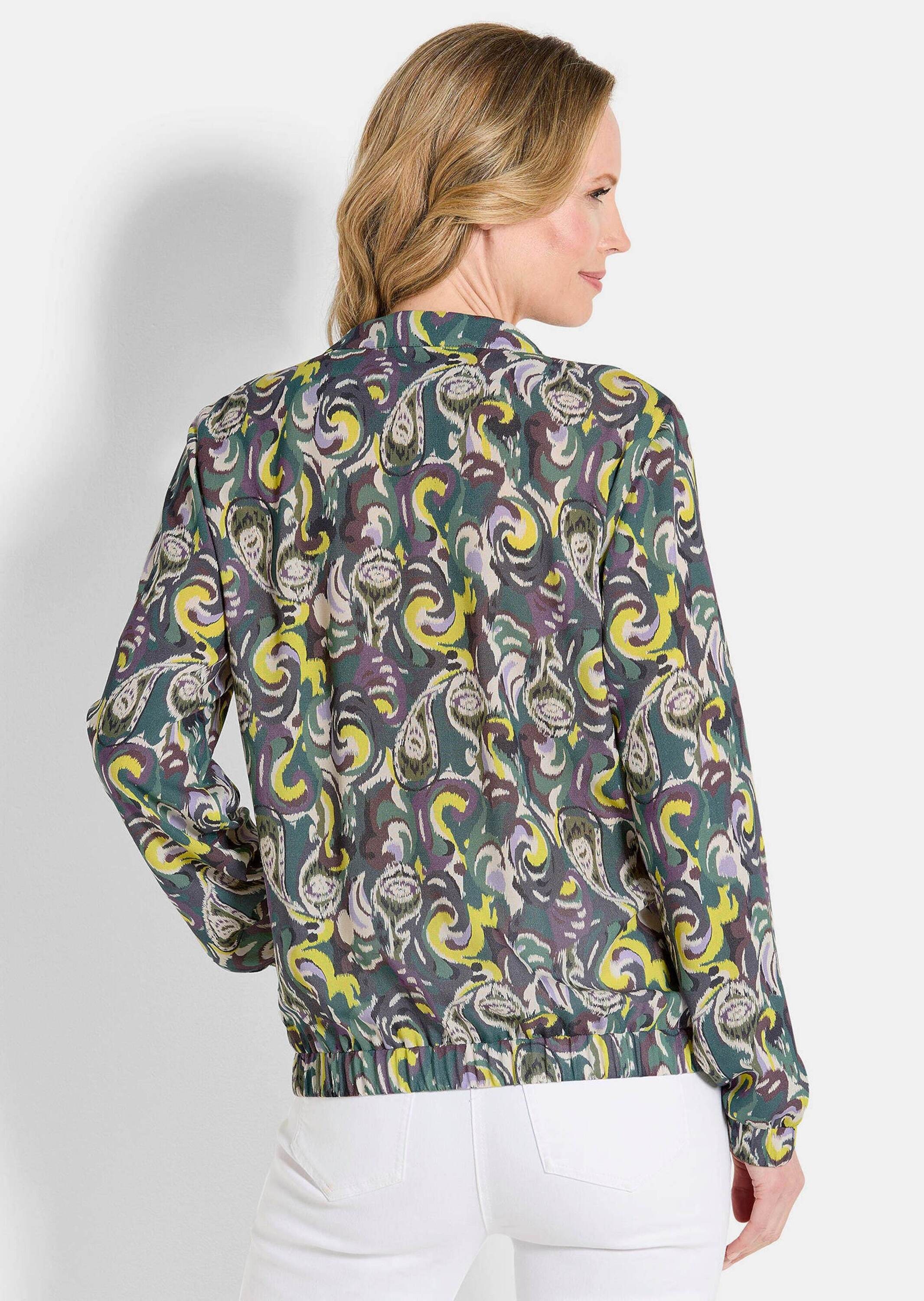 GOLDNER Blouson "Kurzgröße Sportliche Viskosejacke, Allover-Print" Eingriff günstig online kaufen