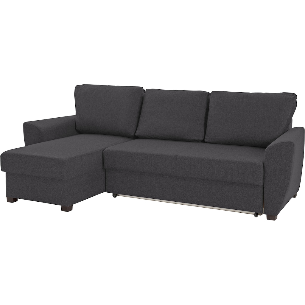 ATLANTIC home collection Ecksofa »L-Form«, inklusive Bettfunktion und Bettkasten