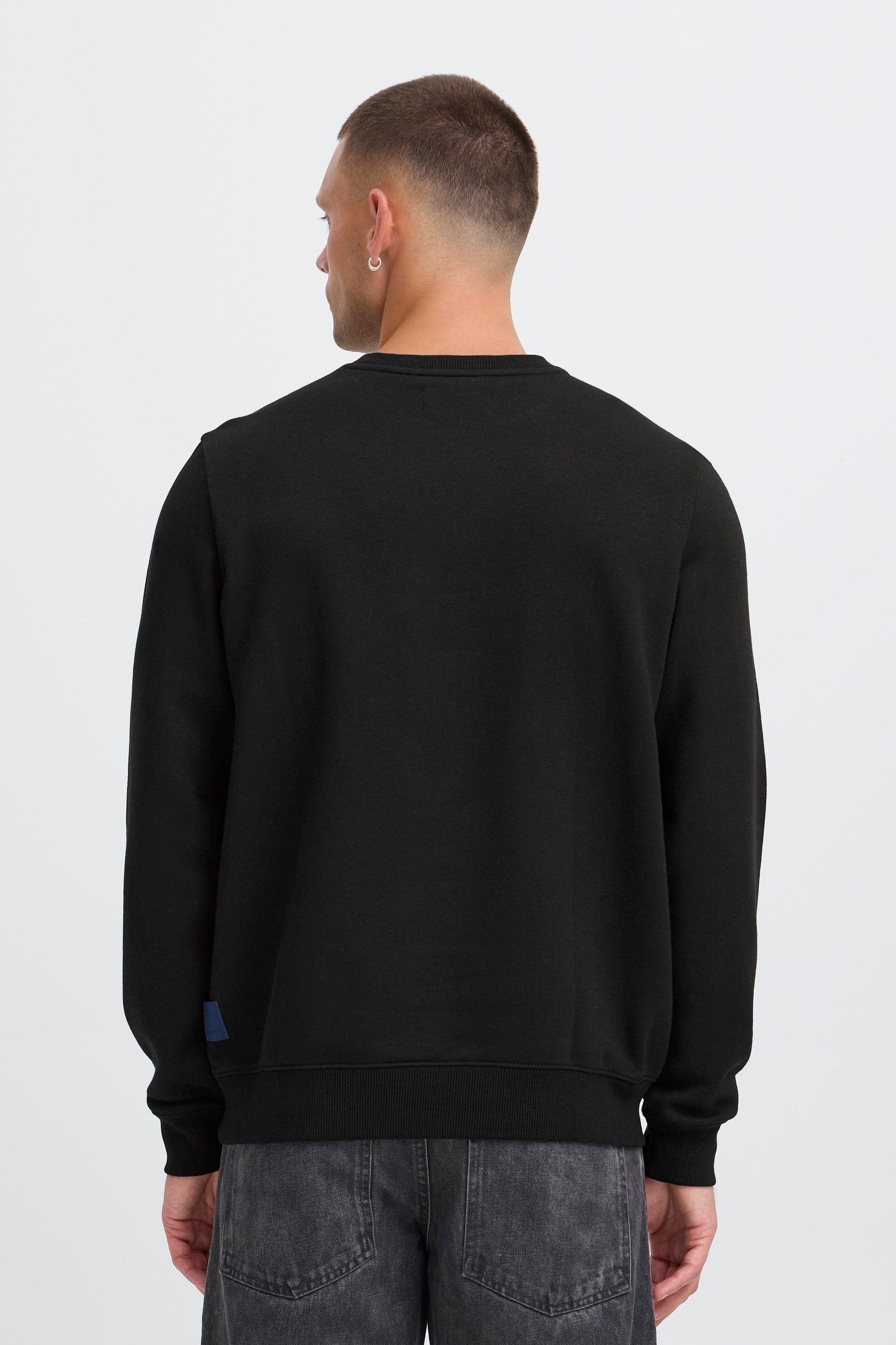 Rundhalspullover BLEND "BHBade", Herren, Gr. XXL, schwarz, Sweatware, 60% Baumwolle, 40% Polyester, unifarben, normal normal, Rundhals, Pullover Rundhalspullover, Lässiger Sweatpullover mit Stickerei 6