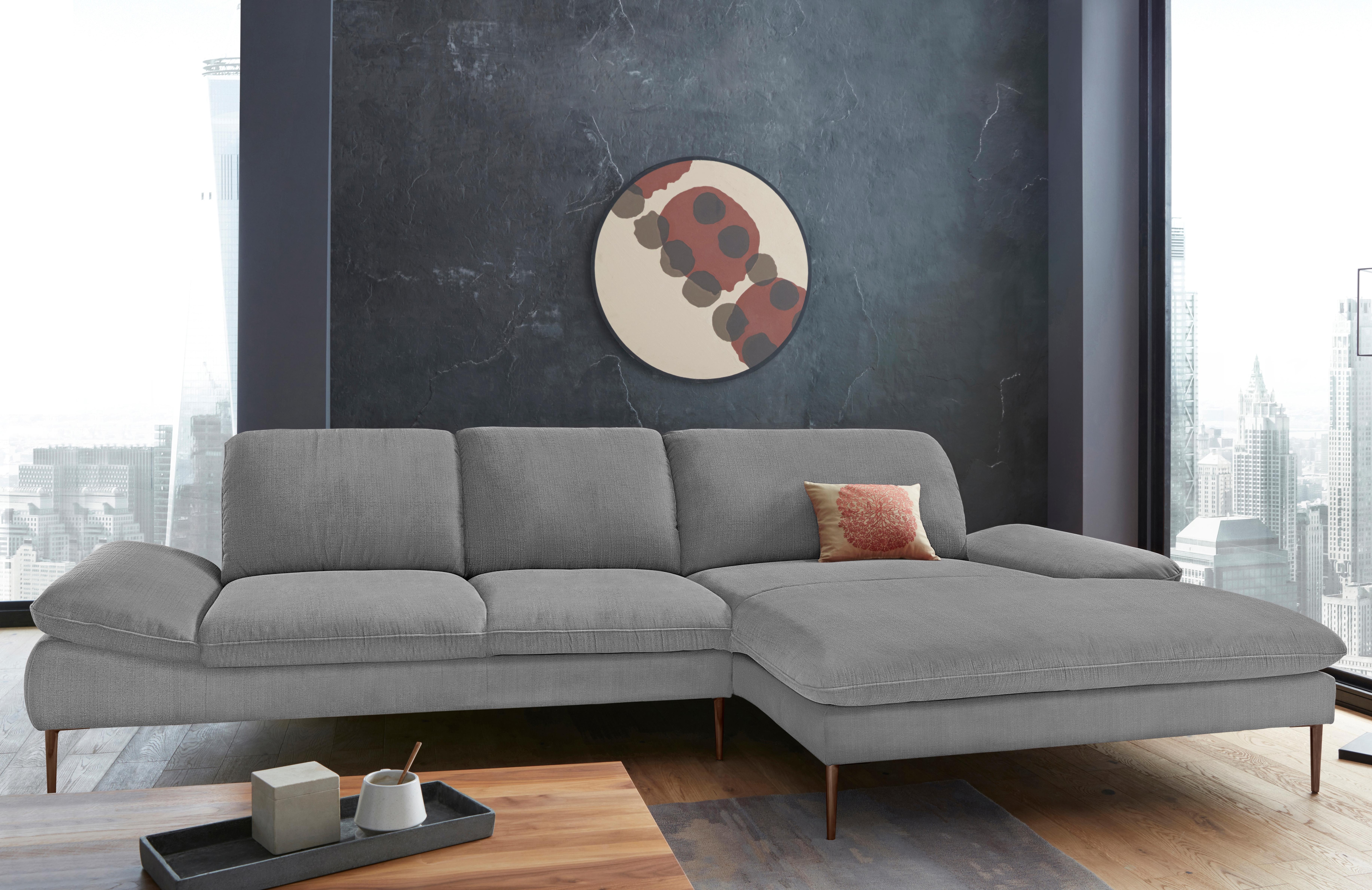 W.SCHILLIG Ecksofa "enjoy&MORE, Designsofa, bequem, elegant und zeitlos, L-Form" Sitztiefenverstellung, Füße bronze pulverbeschichtet, Breite 340 cm