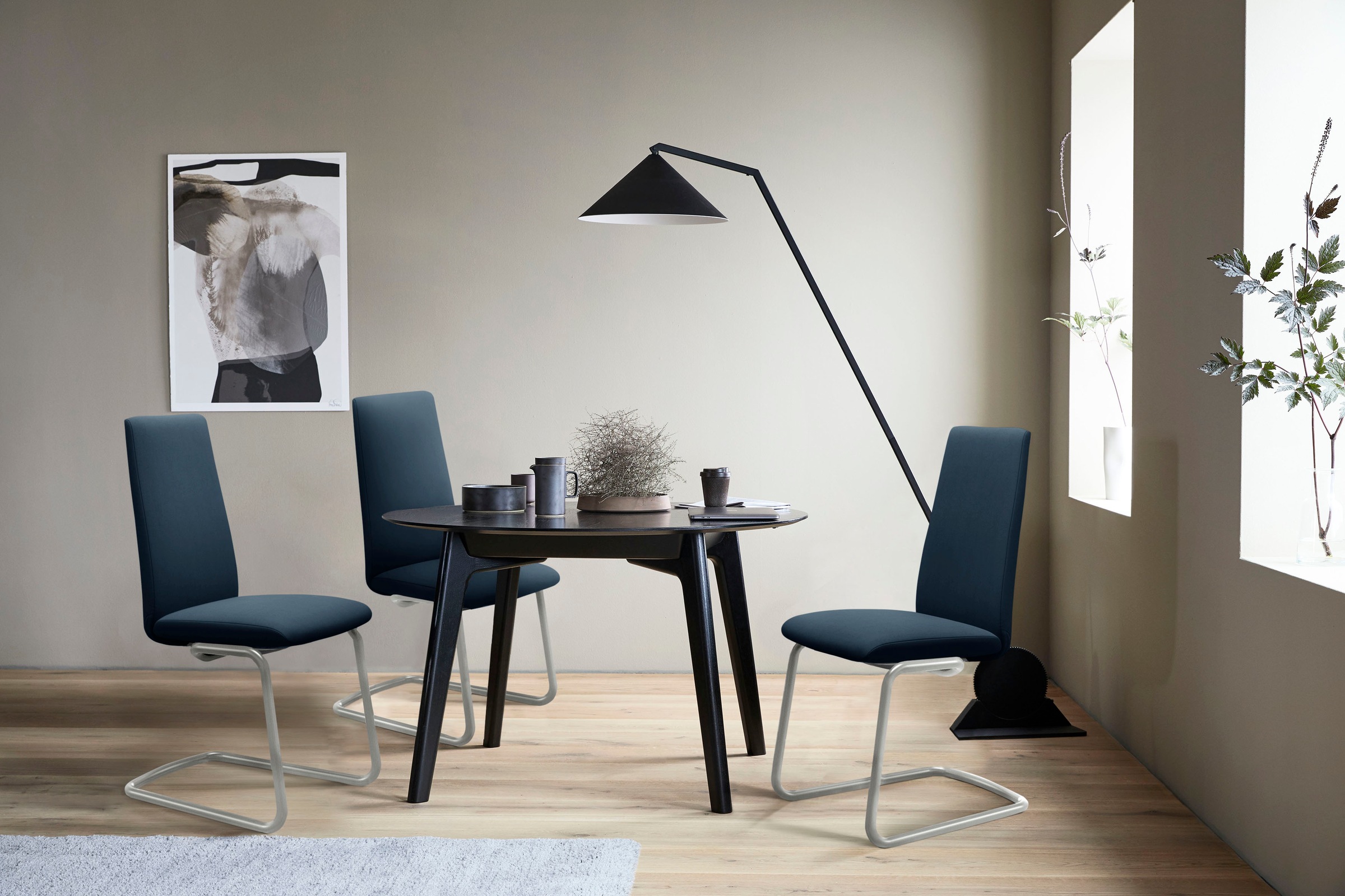 Stressless® Polsterstuhl »Laurel«, Microfaser DINAMICA, High Back, Größe L, mit Beinen aus Stahl in Schwarz matt