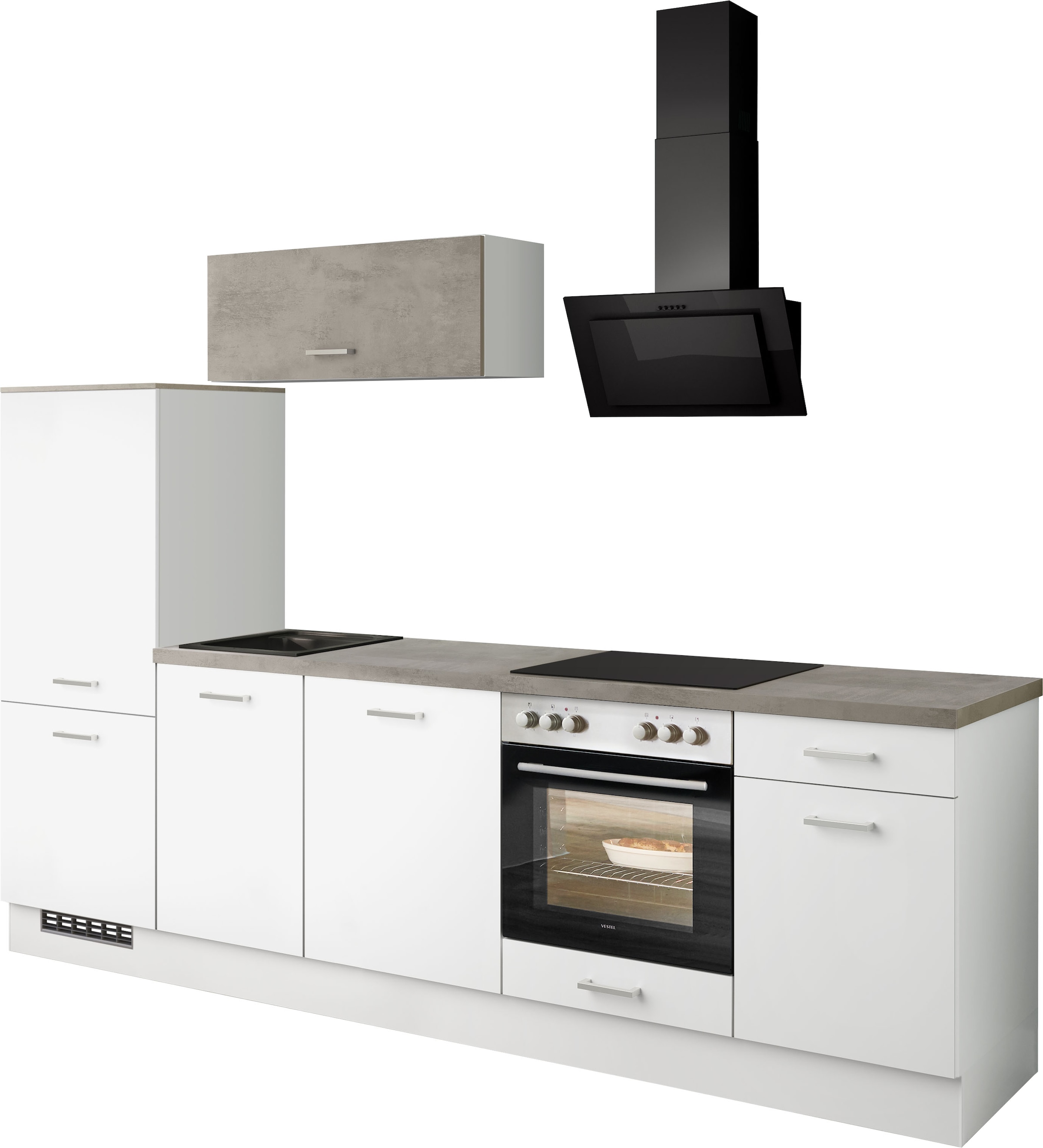 IMPULS KÜCHEN Küchenzeile "Lissabon, Ausrichtung wählbar, Schubkästen mit Soft-Close" Set, vormontiert, in verschiedenen Farben erhältlich, Breite 280 cm