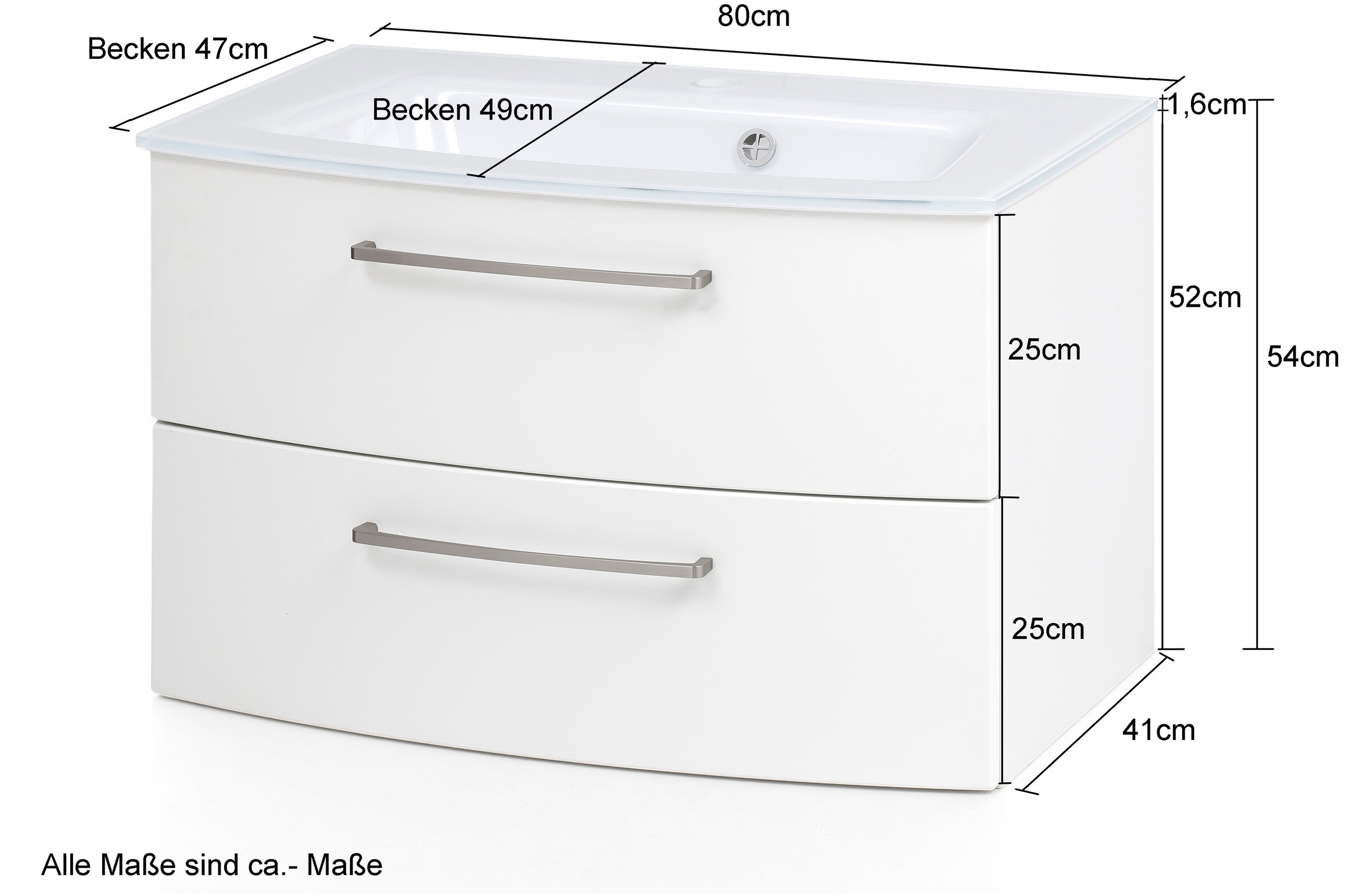 welltime Waschtisch-Set »Windau«, (Set, 2 St.), Breite 80 cm
