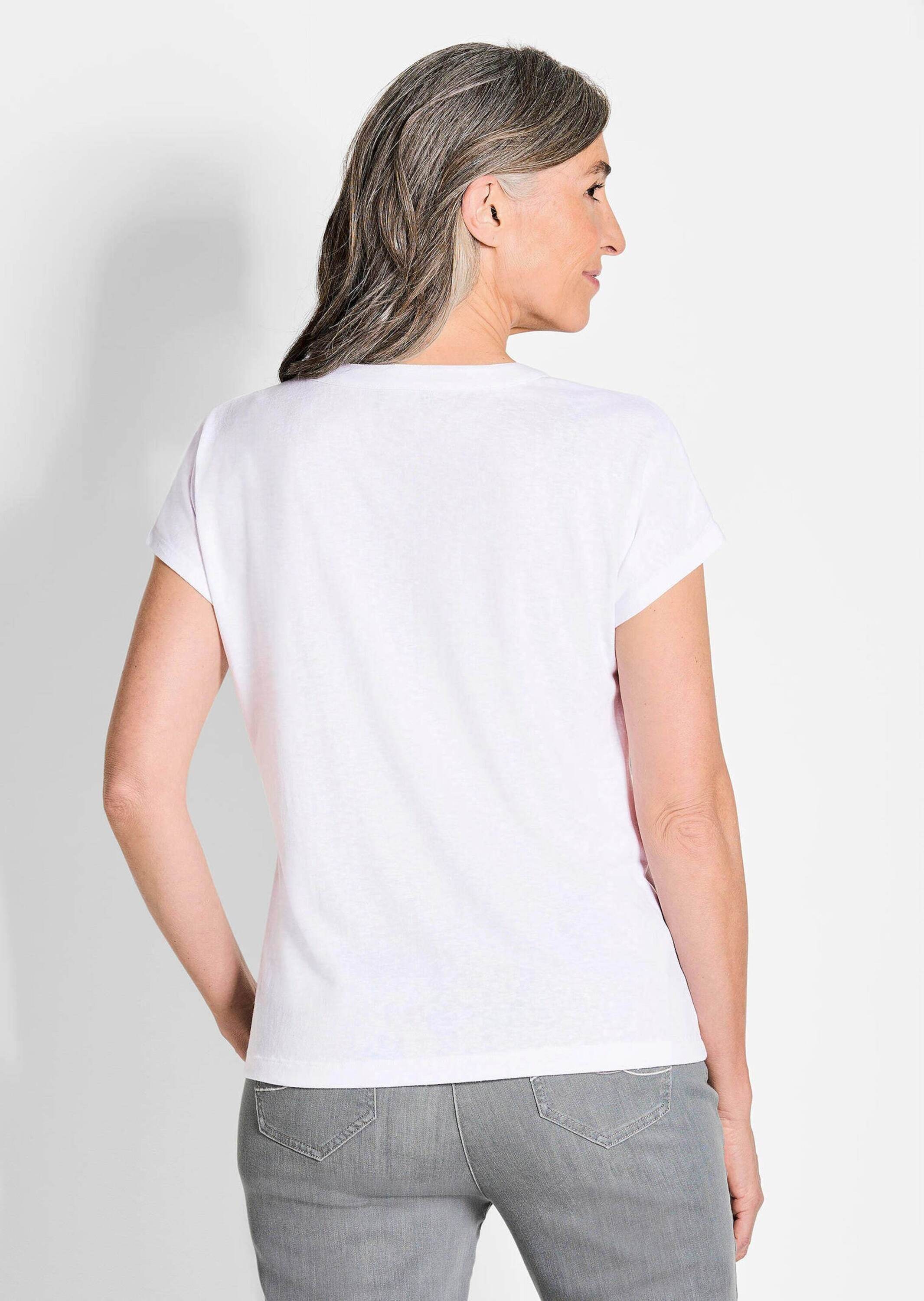 GOLDNER Kurzarmshirt »Luftiges Basicshirt mit V-Ausschnitt«
