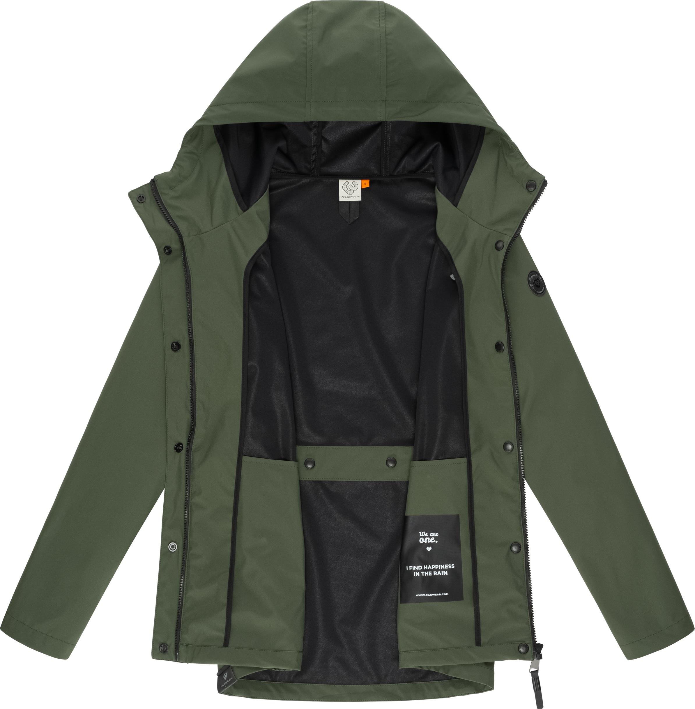 Ragwear Softshelljacke »Margge Shell«, mit Kapuze, wasserdichte Damen Übergangsjacke mit großer Kapuze