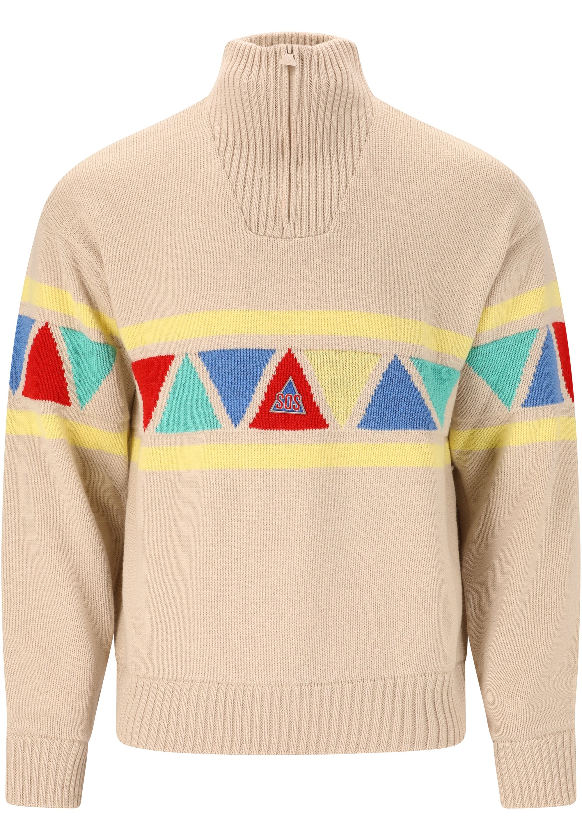 SOS Strickpullover »The Windbreaker«, im kultigen Strick-Look mit Merinowolle