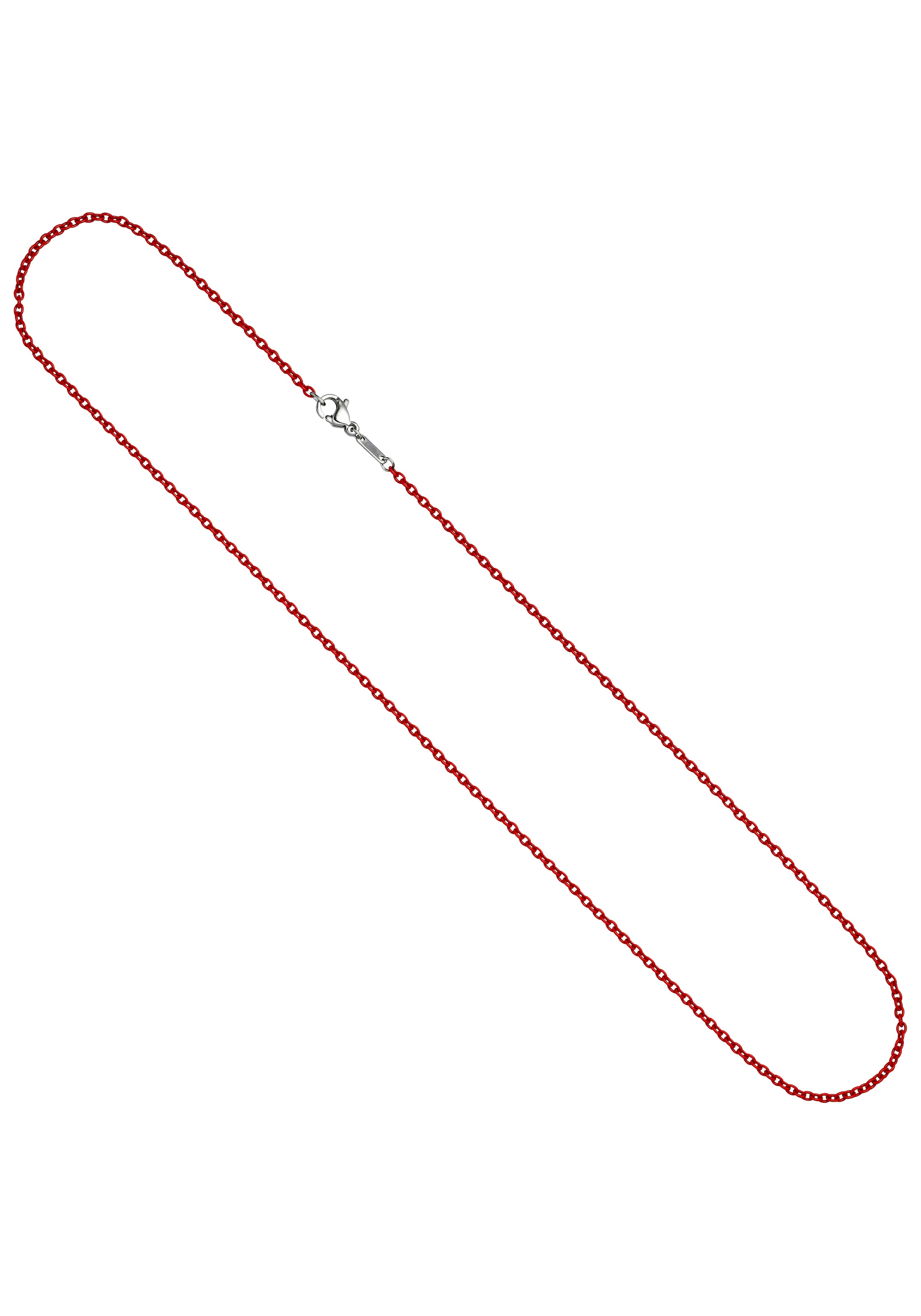 JOBO Edelstahlkette, Rundankerkette Edelstahl rot lackiert 45 cm