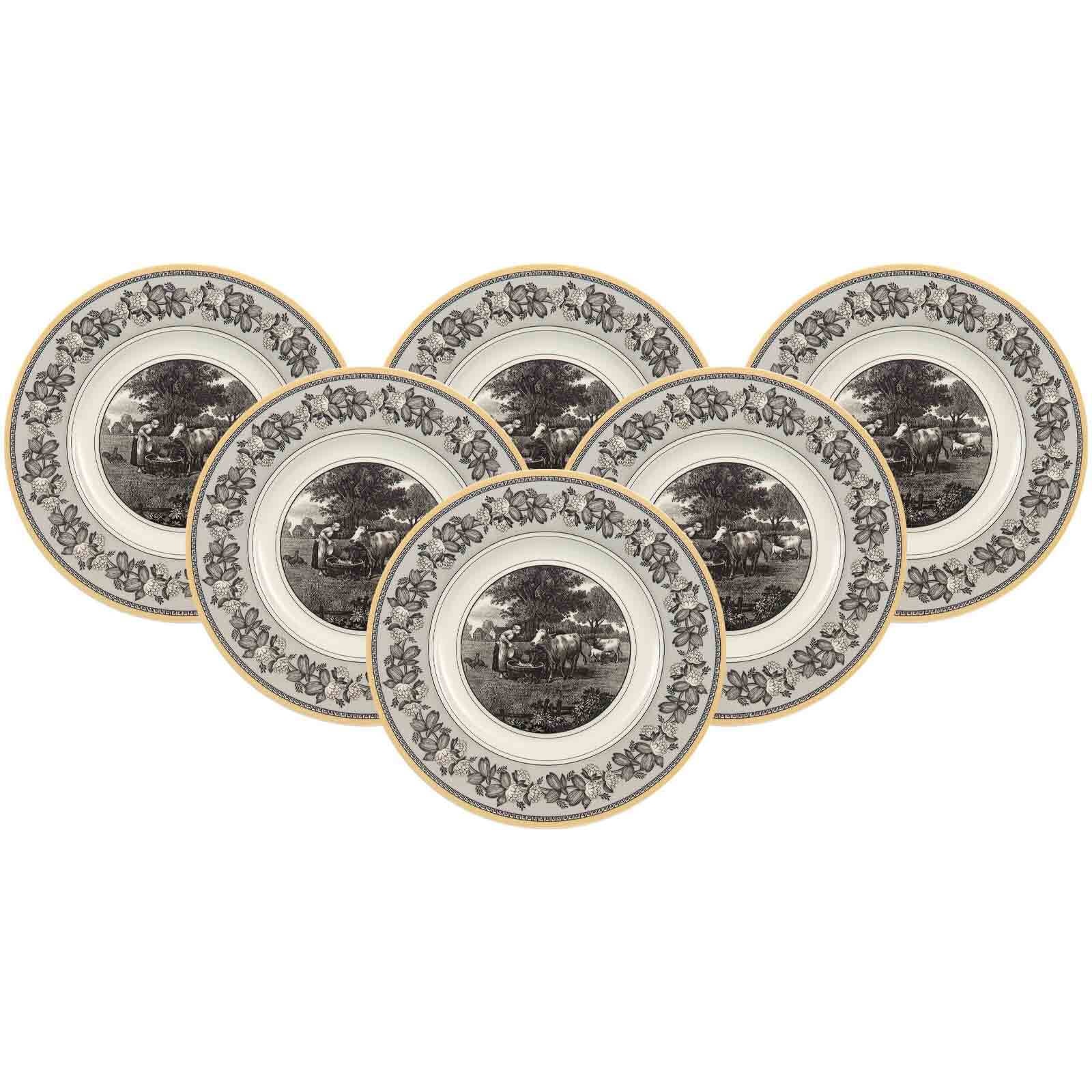 Villeroy & Boch Frühstücksteller "Frühstücksteller Audun Ferme ø 21,6 cm 6er Set weiß-grau-gelb"