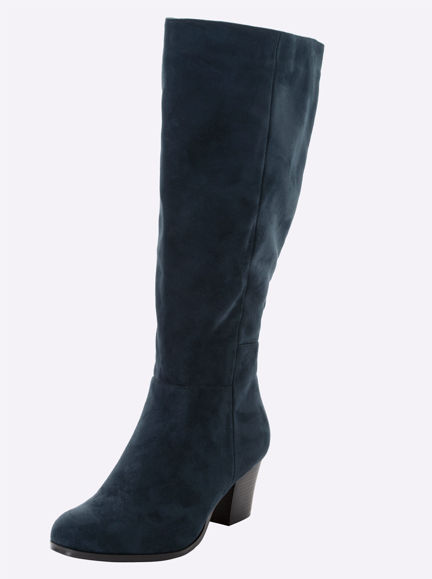 Weitschaftstiefel SHEEGO, Damen, Gr. 43, XXL-Schaft, jeansblau, Lederimitat, Polyester, Schuhe Weitschaftstiefel