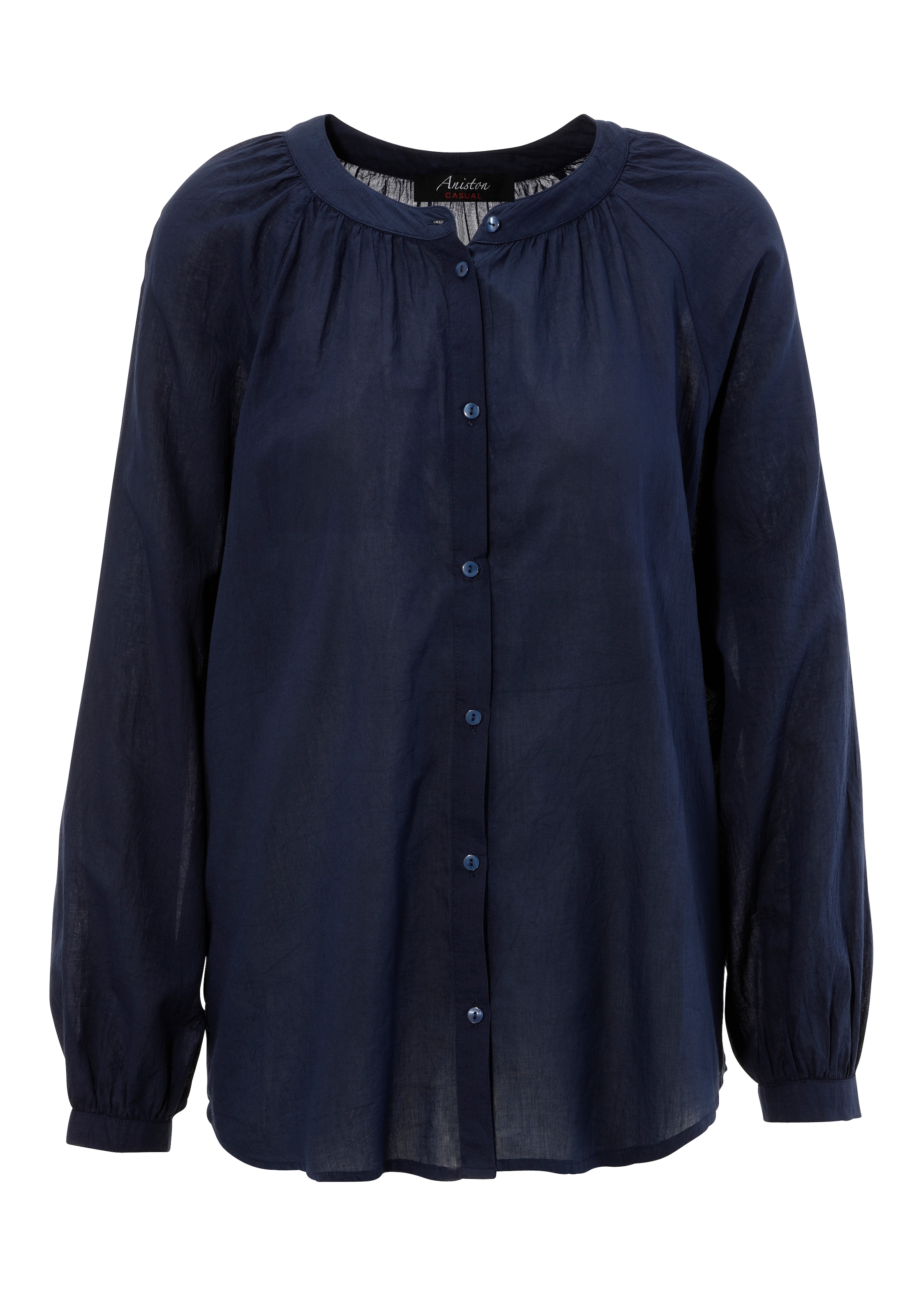 Aniston CASUAL Langarmbluse, aus strukturierter Baumwolle - NEUE KOLLEKTION