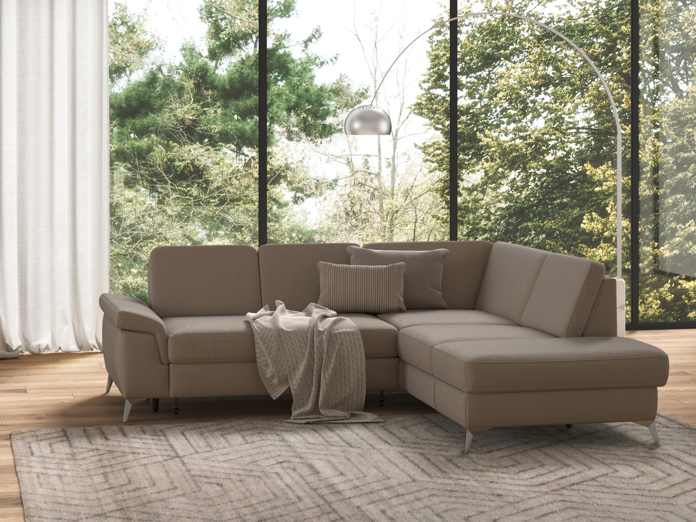 sit&more Ecksofa »Padua L-Form«, inklusive Sitztiefenverstellung, Armteilfunktion und Federkern