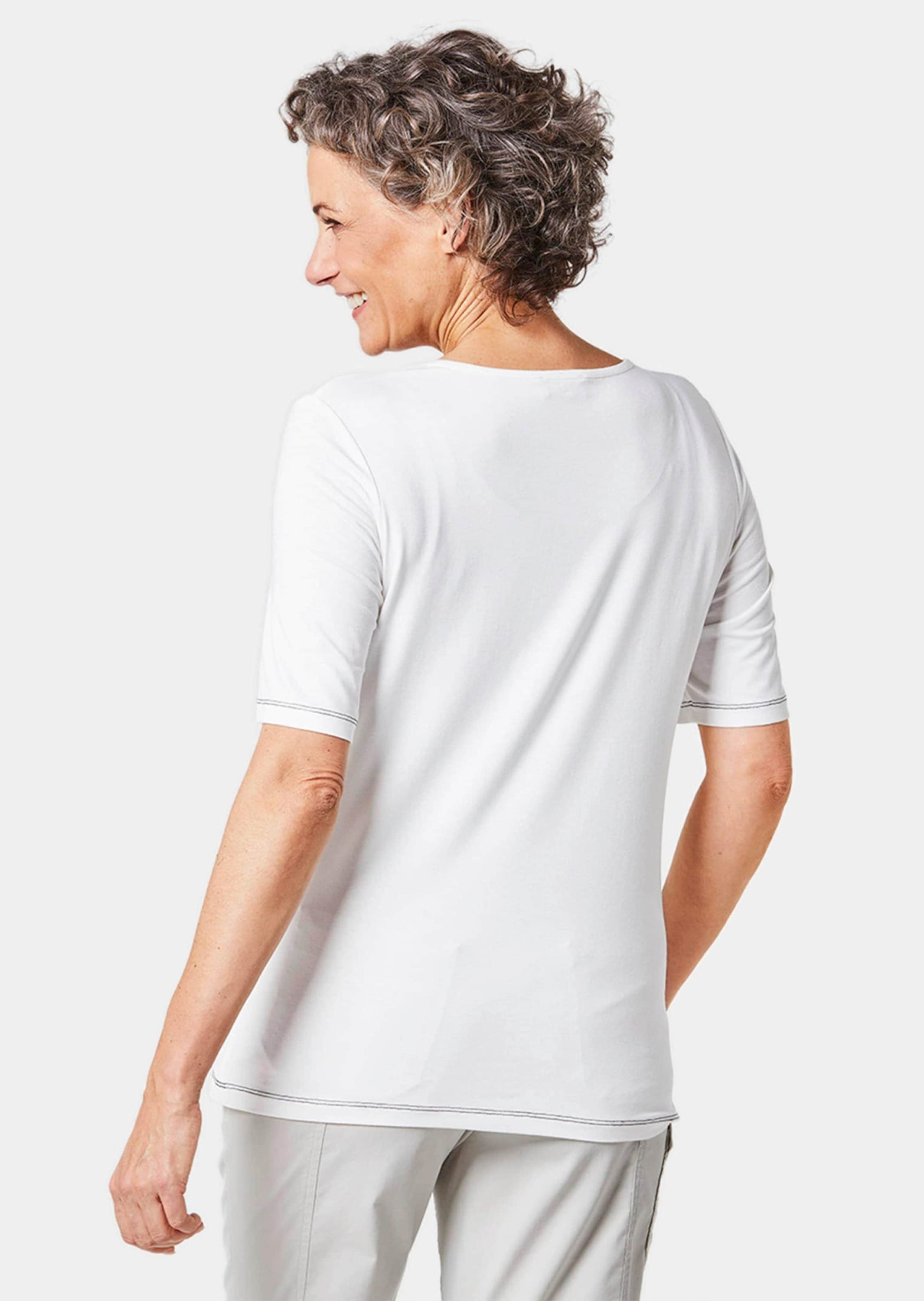GOLDNER Kurzarmshirt »Shirt Trageangenehmes Shirt mit Frontprint«