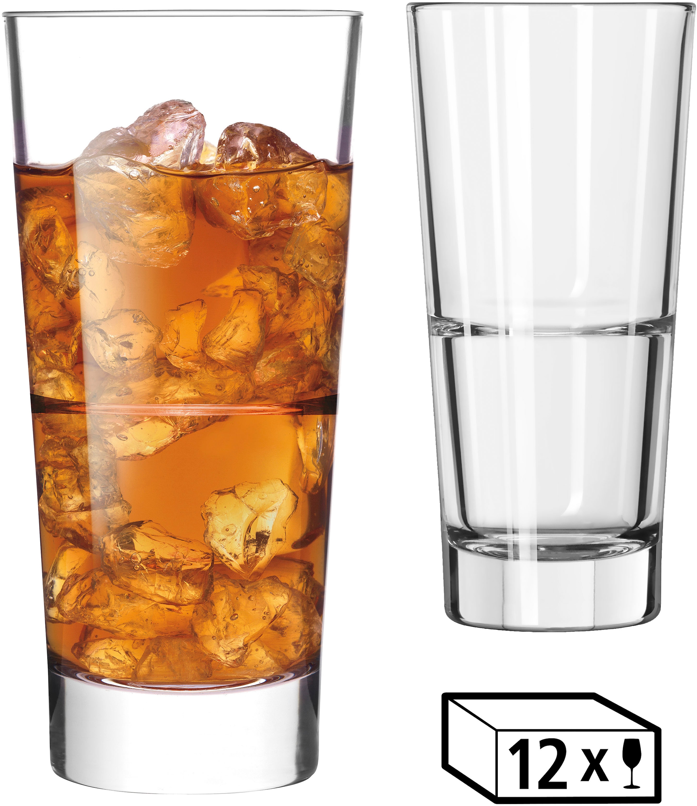 LIBBEY Gläser-Set »Beverage Glas -ENDEAVOR-, 355 ml, Ø 7,5 cm, H: 16 cm, 12er Set«, (Set, 12 tlg.), hochwertig verarbeitet, im modernen Design