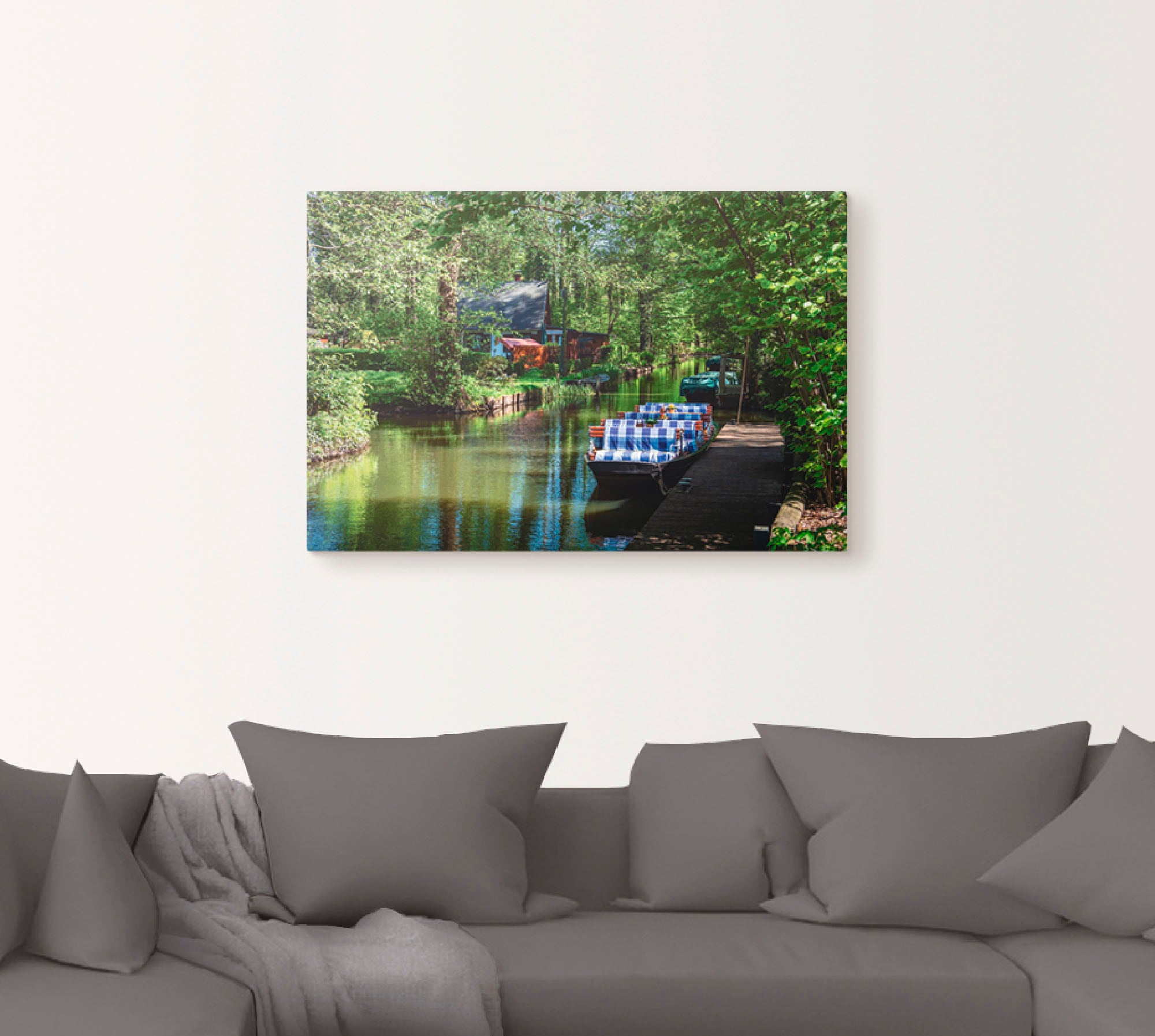Artland Leinwandbild »Kahn im Spreewald in Lehde«, Boote & Schiffe, (1 St.), auf Keilrahmen gespannt