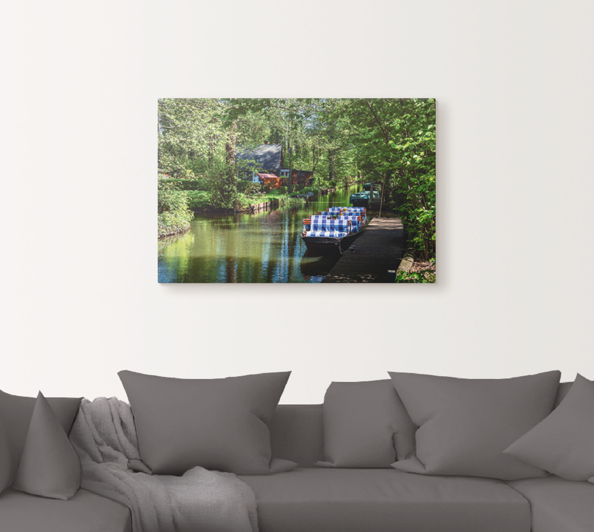Thumbnail - Artland Leinwandbild "Kahn im Spreewald in Lehde", Boote & Schiffe, (1 St.), auf Keilrahmen gespannt