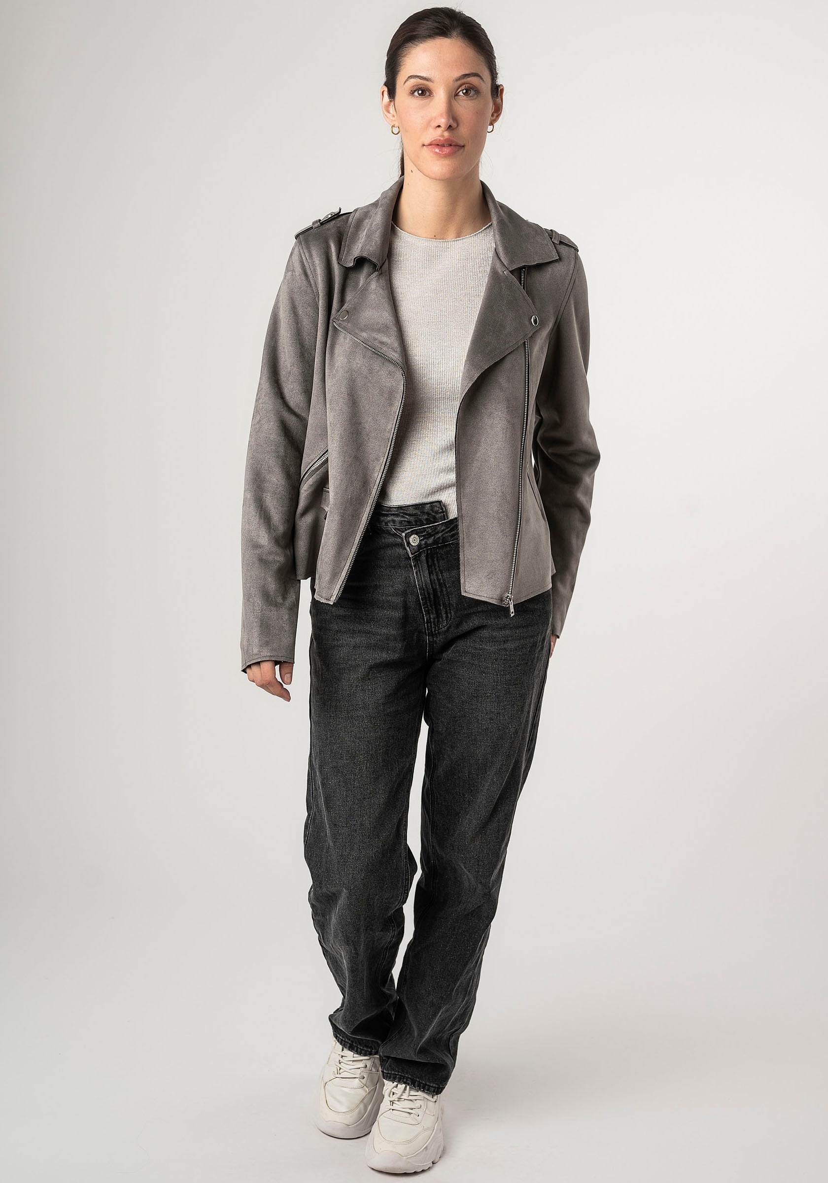 Mauritius Lederimitatjacke »2Wtomiwa« mit Schulterklappen, mit Nieten