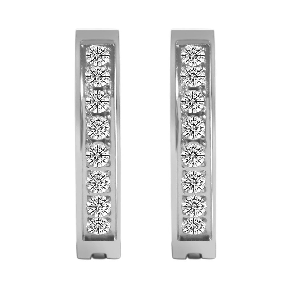 Adelia´s Klappcreolen »Damen Ohrringe – Klappcreole aus Edelstahl mit Strass Steinchen« Perfekt als Geschenk zum einen besonderen Tag