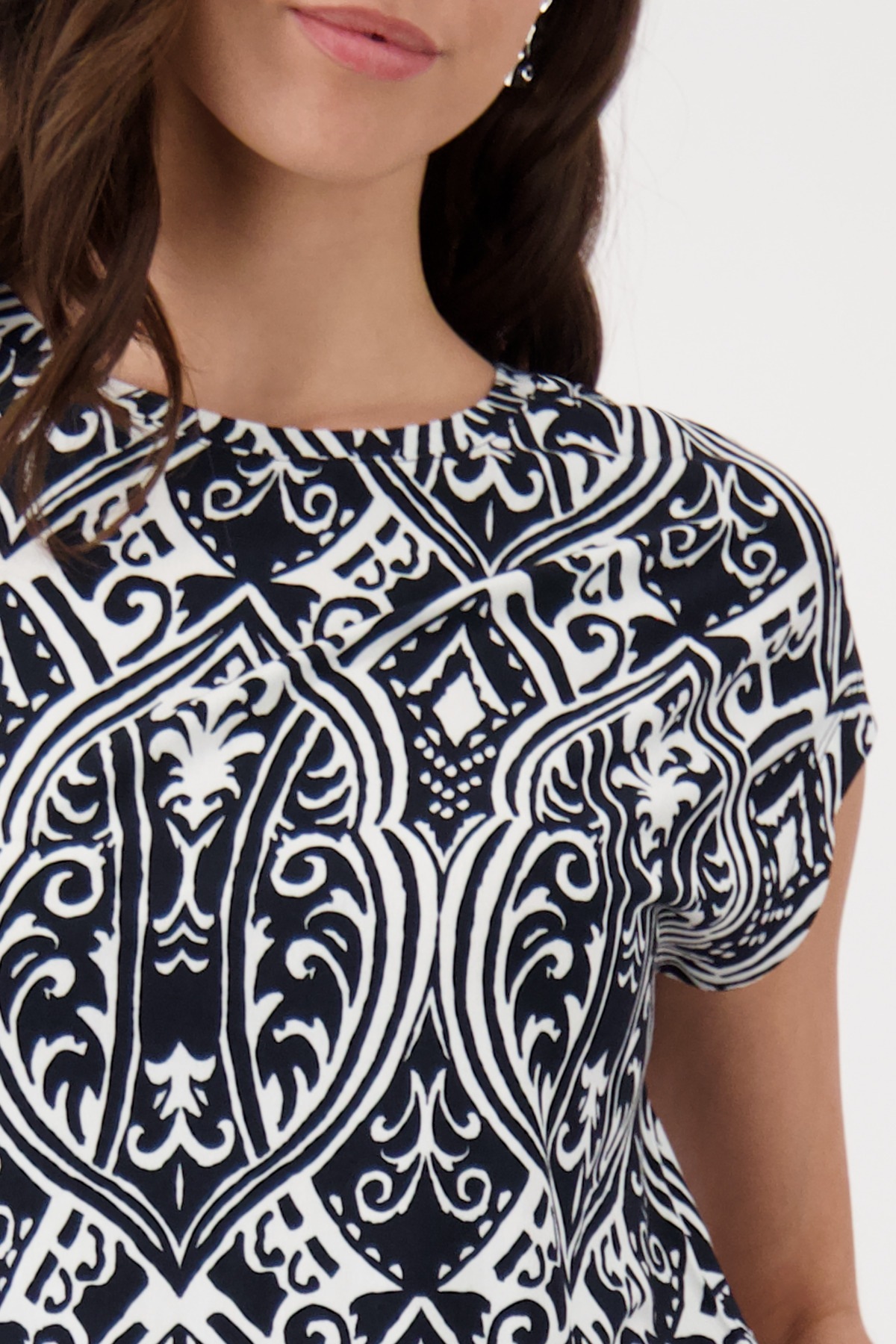 Monari T-Shirt Regular fit mit Ornament-Muster