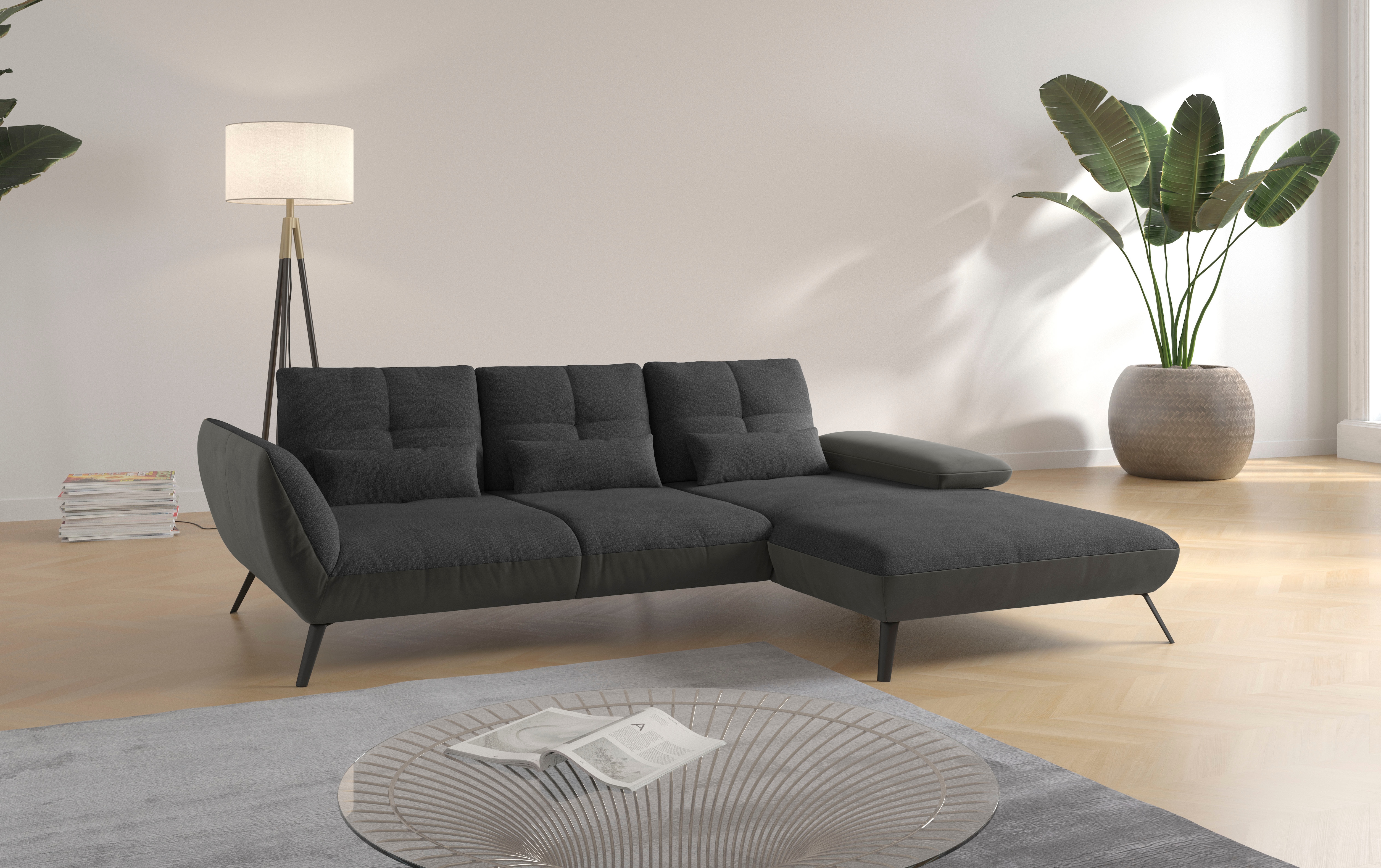 OTTO home Ecksofa "Mikado L-Form" inkl. Sitztiefenverstellung und Armteilverstellung