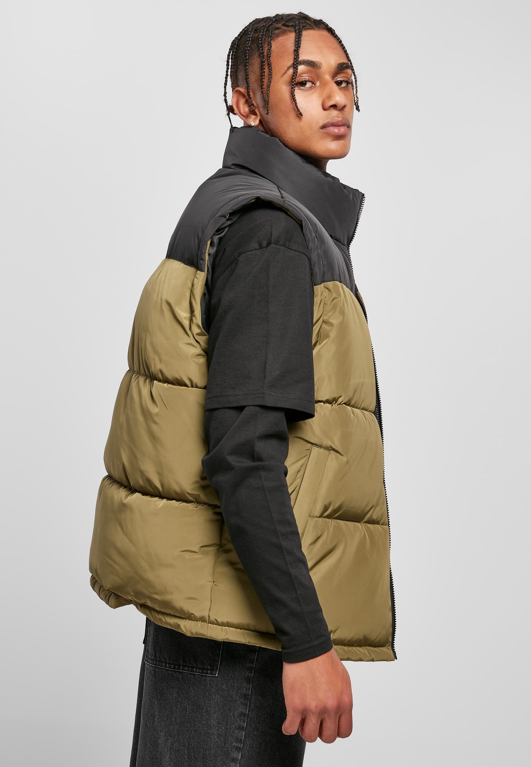 URBAN CLASSICS Jerseyweste »Urban Classics Herren Block Puffer Vest«, (1 tlg.)