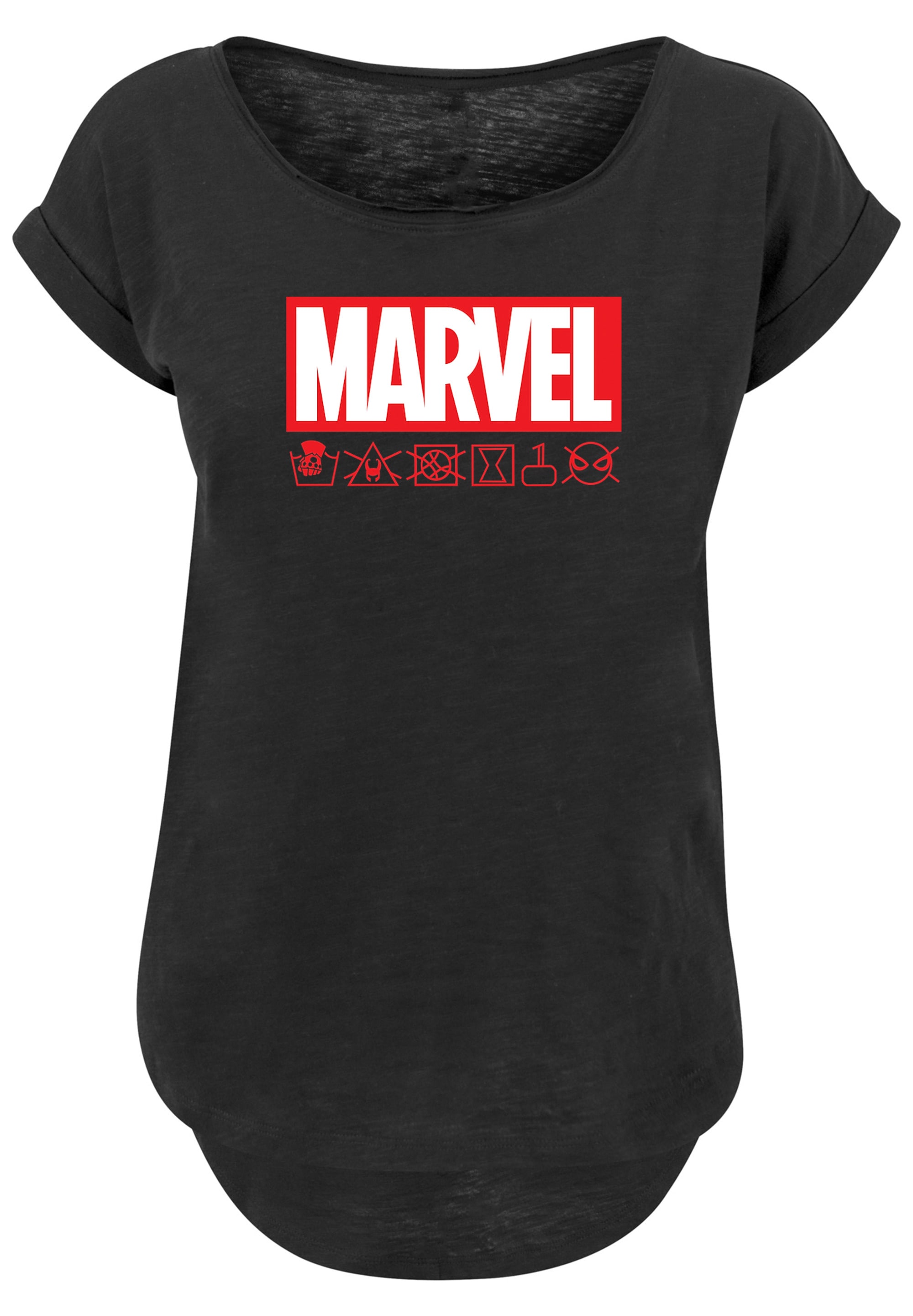 F4NT4STIC T-Shirt »Marvel Logo Waschsymbole«, Print