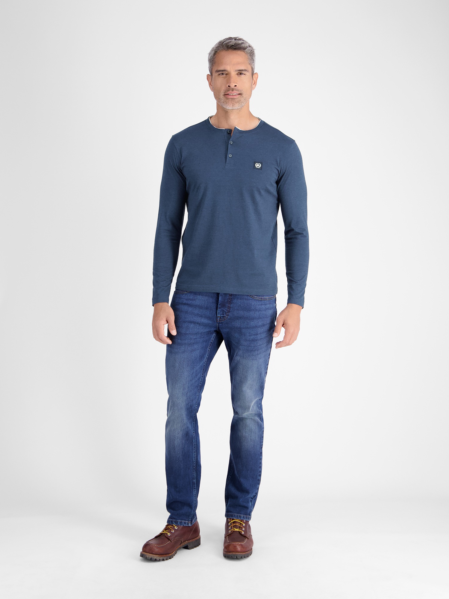 LERROS Sweatshirt »LERROS Serafino-Langarmshirt für Herren«