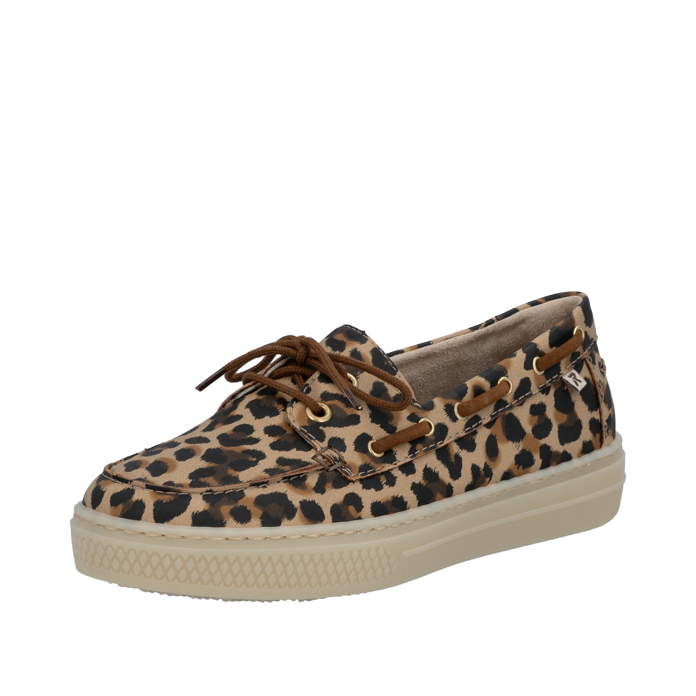 Rieker Bootsschuh Schnürer, Mokassin, Halbschuh im Leo-Look günstig online kaufen