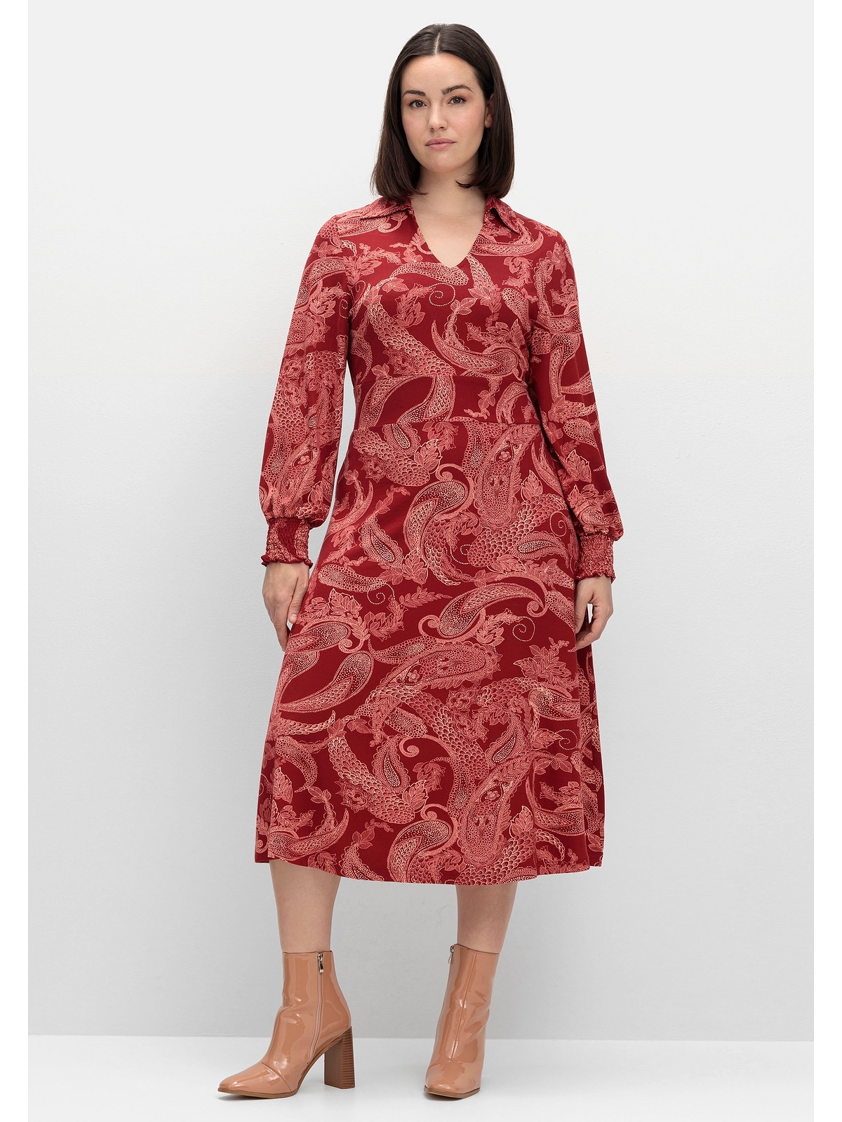 sheego by Joe Browns Jerseykleid "Große Größen", mit Paisleydruck und Blusenkragen