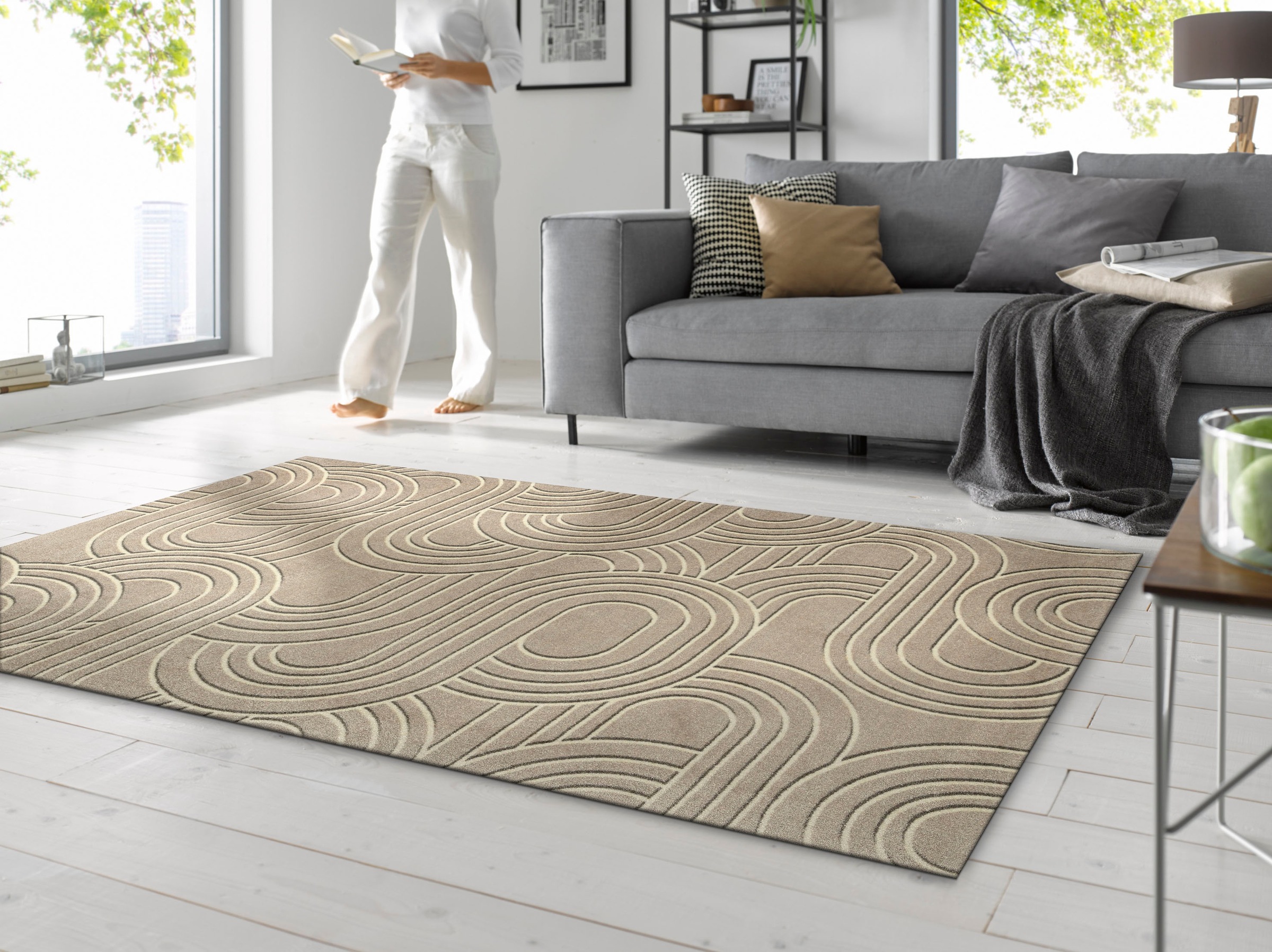 by rechteckig Twist«, Kleen-Tex Teppich BAUR wash+dry »Sand |