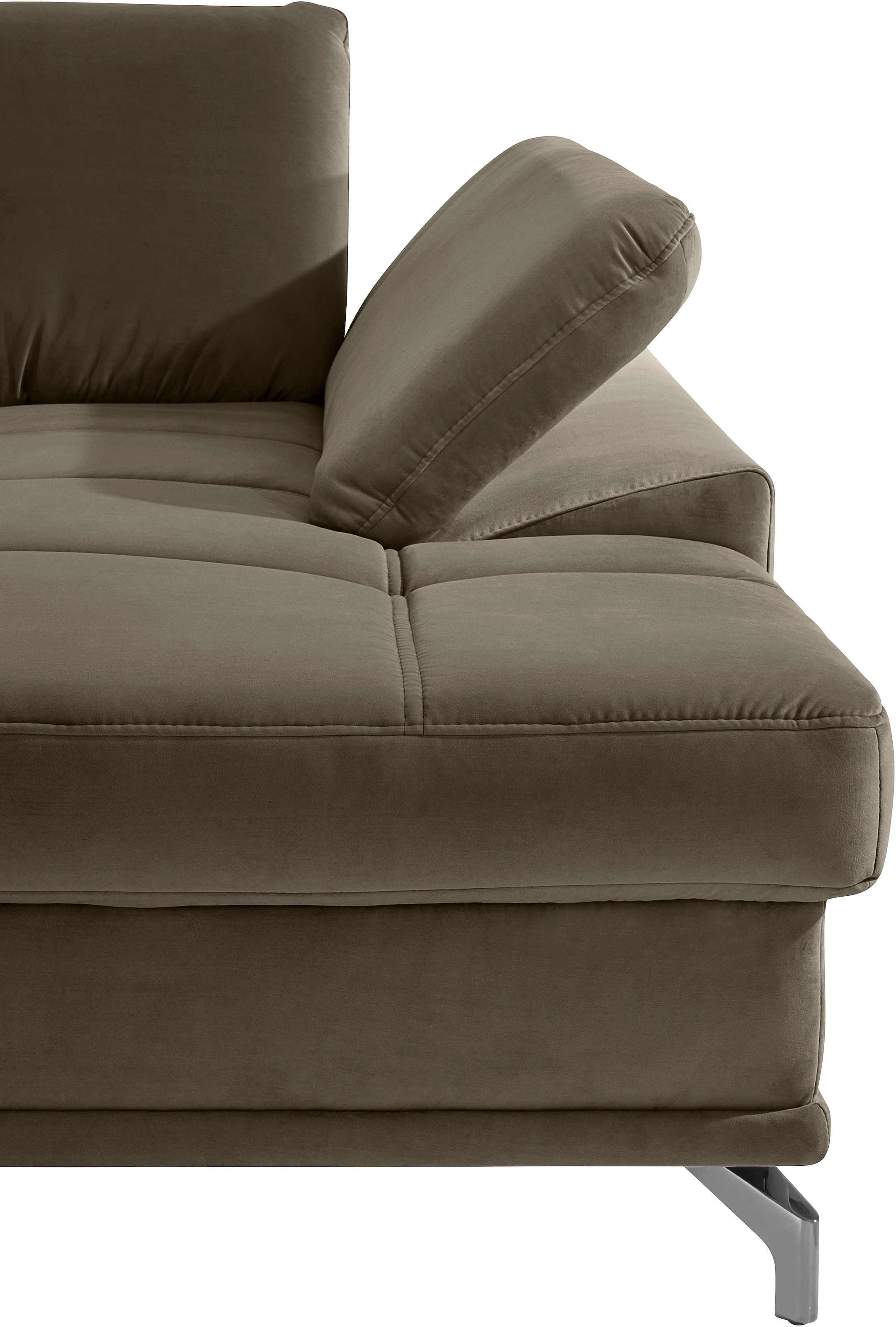 Places of Style Wohnlandschaft »Costello U-Form, mit Sitztiefenverstellung, Armteilverstellung und«, 3 Nierenkissen, optional Bettfunktion und Bettkasten