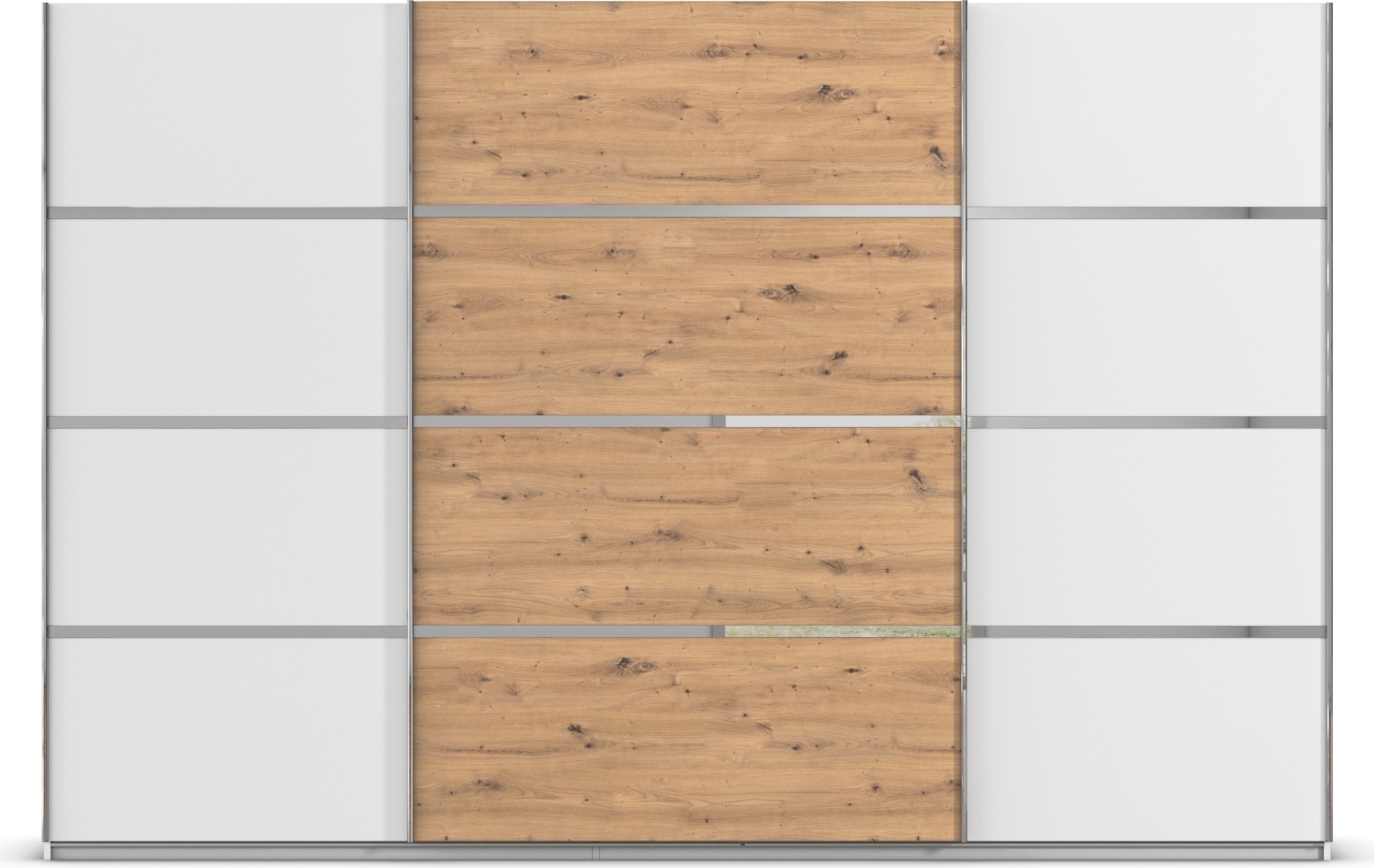 rauch Kleiderschrank »Schwebetürenschrank OTTO´s Choice Garderobe Schrank TOP ANGEBOT Avola«, (in 3 verschiedenen Ausstattungen BASIC/CLASSIC/PREMIUM), mit eleganten Zierleisten in Chrom, Schwarz oder Weiß MADE IN GERMANY