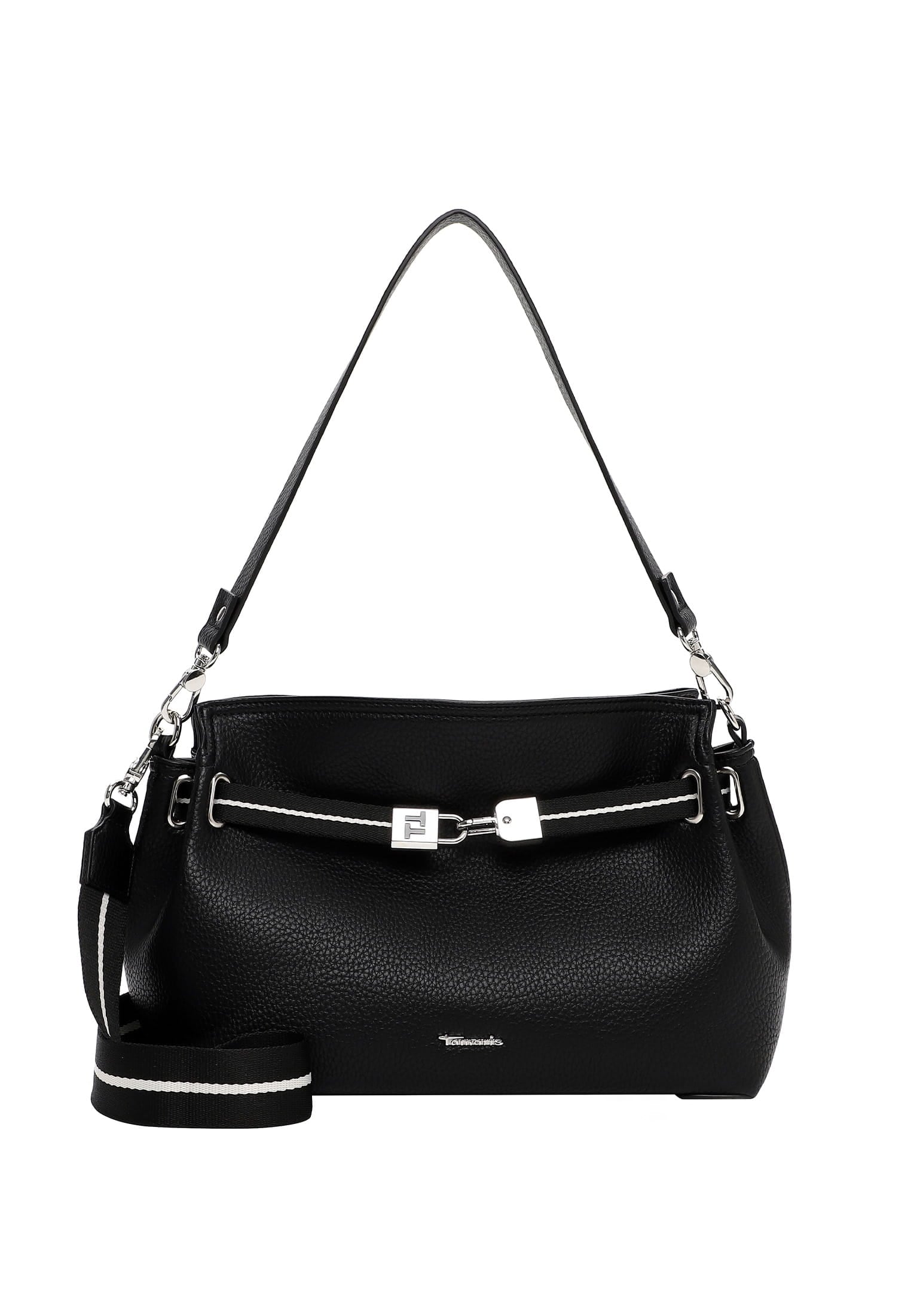 Beuteltasche TAMARIS "Beutel TAS Kirima", Damen, Gr. B/H/T: 29cm x 24cm x 14cm 0, schwarz (schwarz 100), Polyurethan, Taschen Beuteltasche