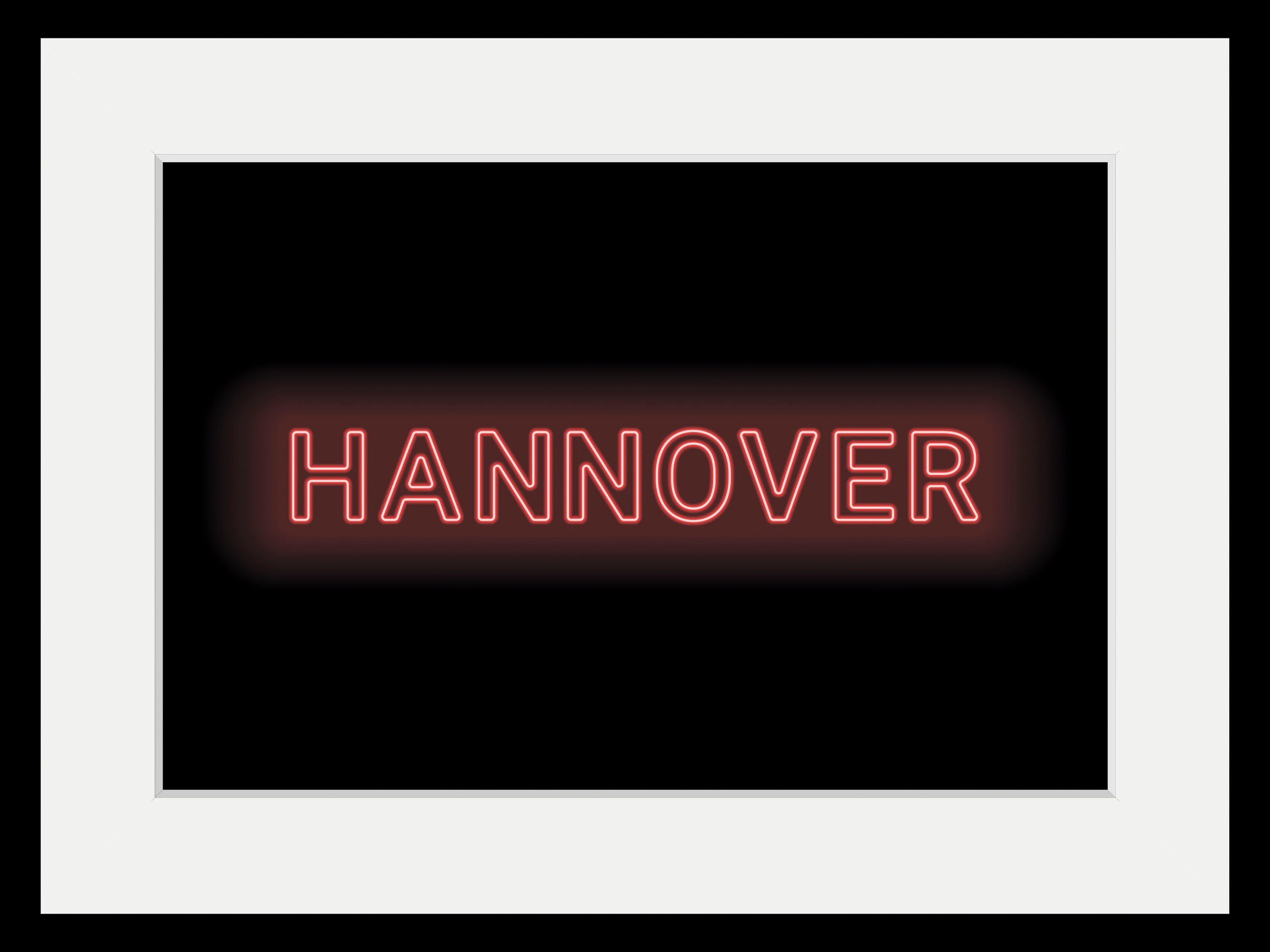 queence Bild »HANNOVER LIGHTS« Schriftzug | Städte 1 Stk. tlg. HD Premium Poster-Druck inkl. Holzrahmen