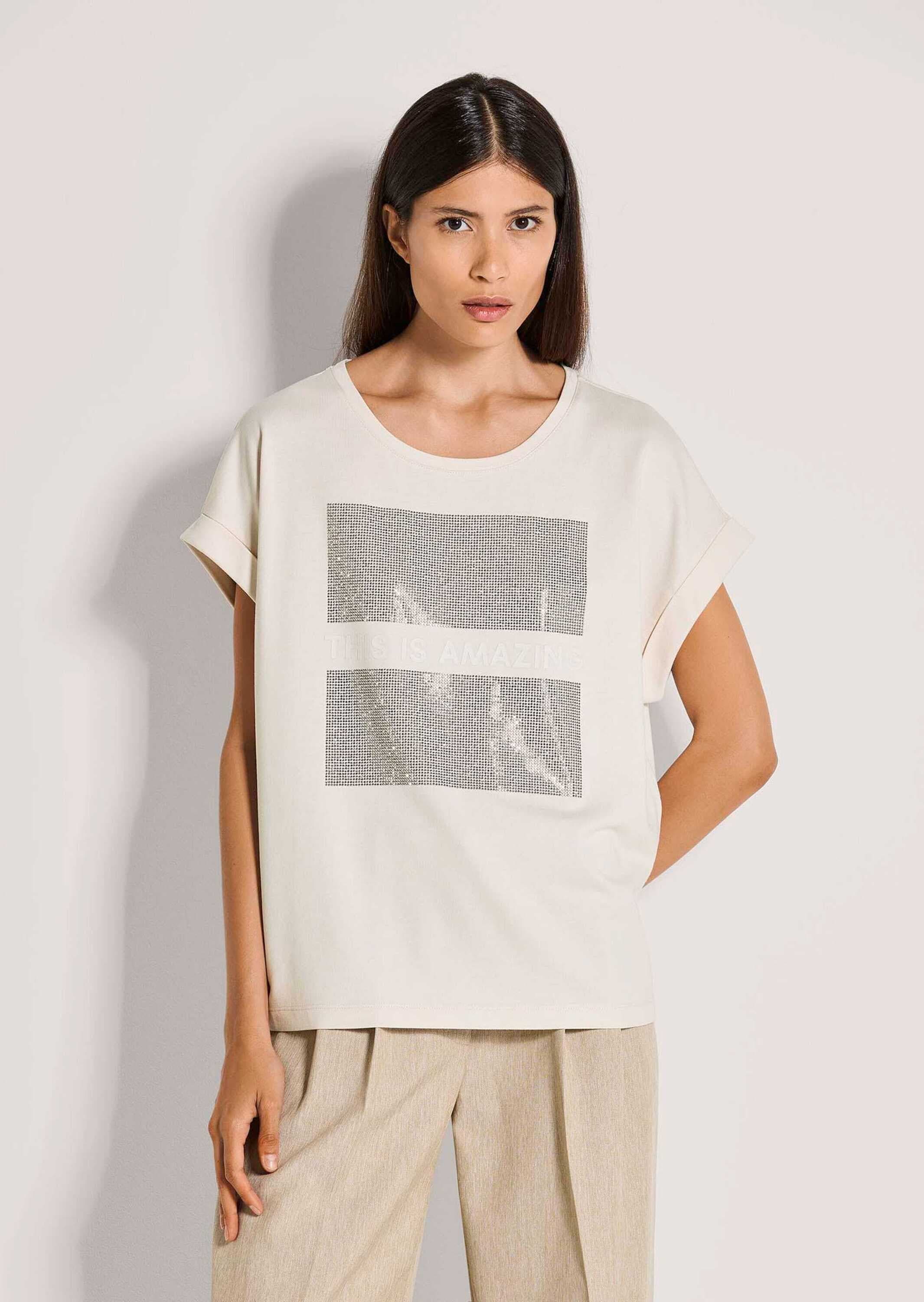 MADELEINE Kurzarmshirt »Shirt Oversized Shirt mit Print, Kurzarm« Motiv mit Strasssteinen