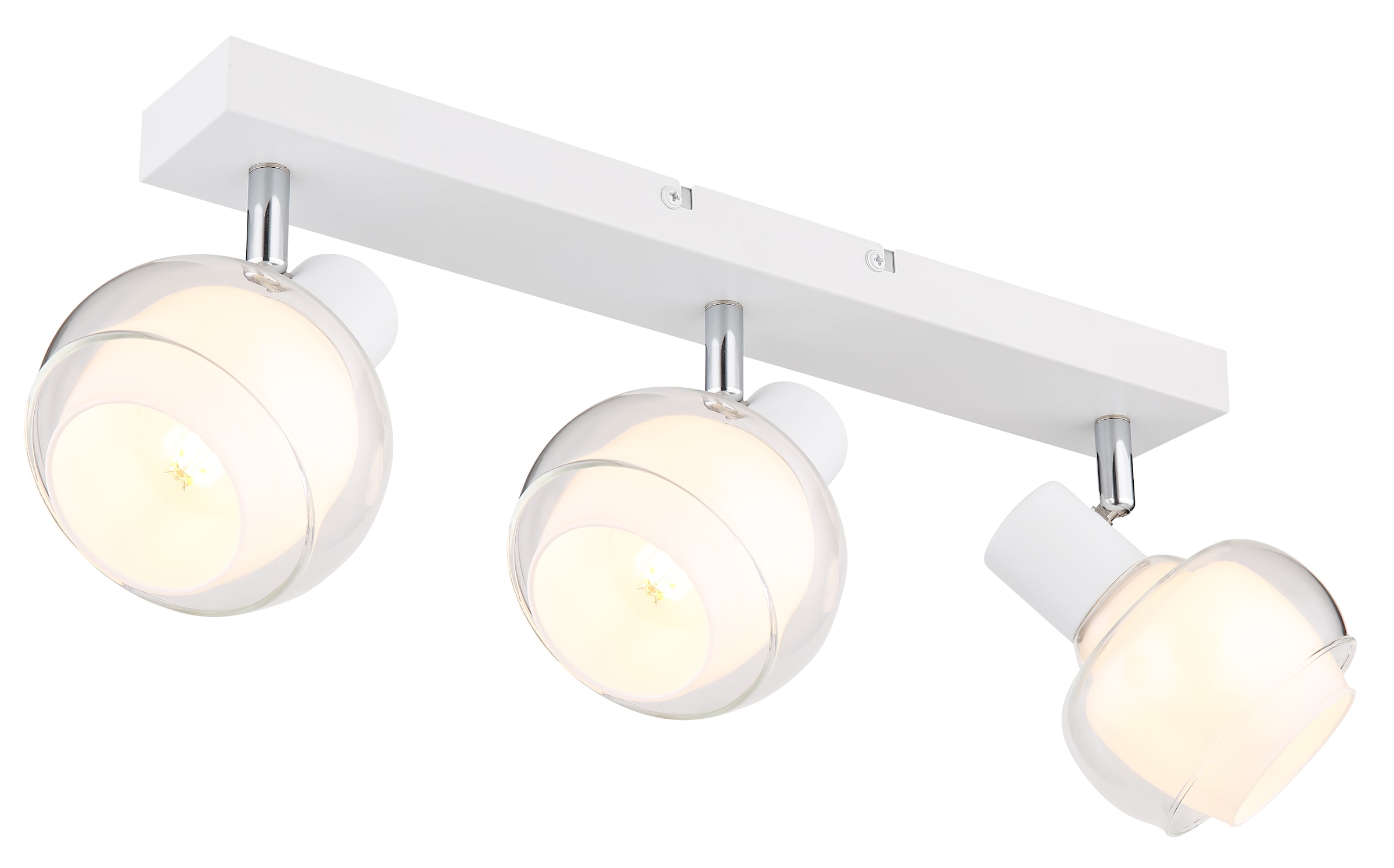 GLOBO LIGHTING Deckenstrahler »TOKKI«, Leuchtmittel E14 | ohne Leuchtmittel, Deckenspot/weiß/Glas klar/Glas opal/Flur/Wohnzimmer