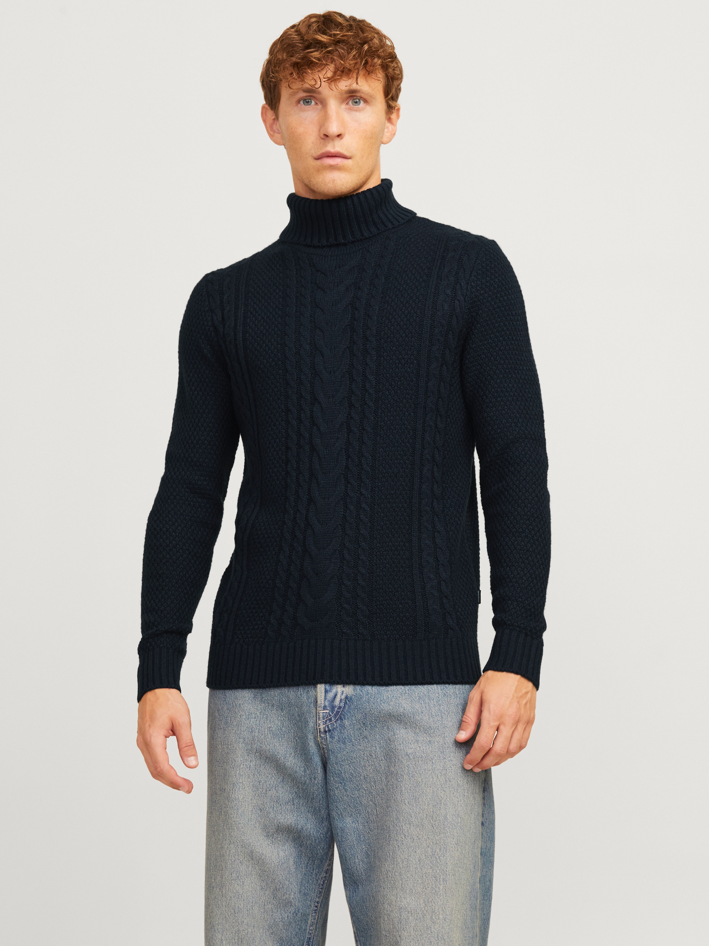 Jack & Jones Rollkragenpullover "JJCRAIG KNIT ROLL NECK AW24", mit Zopfmuster