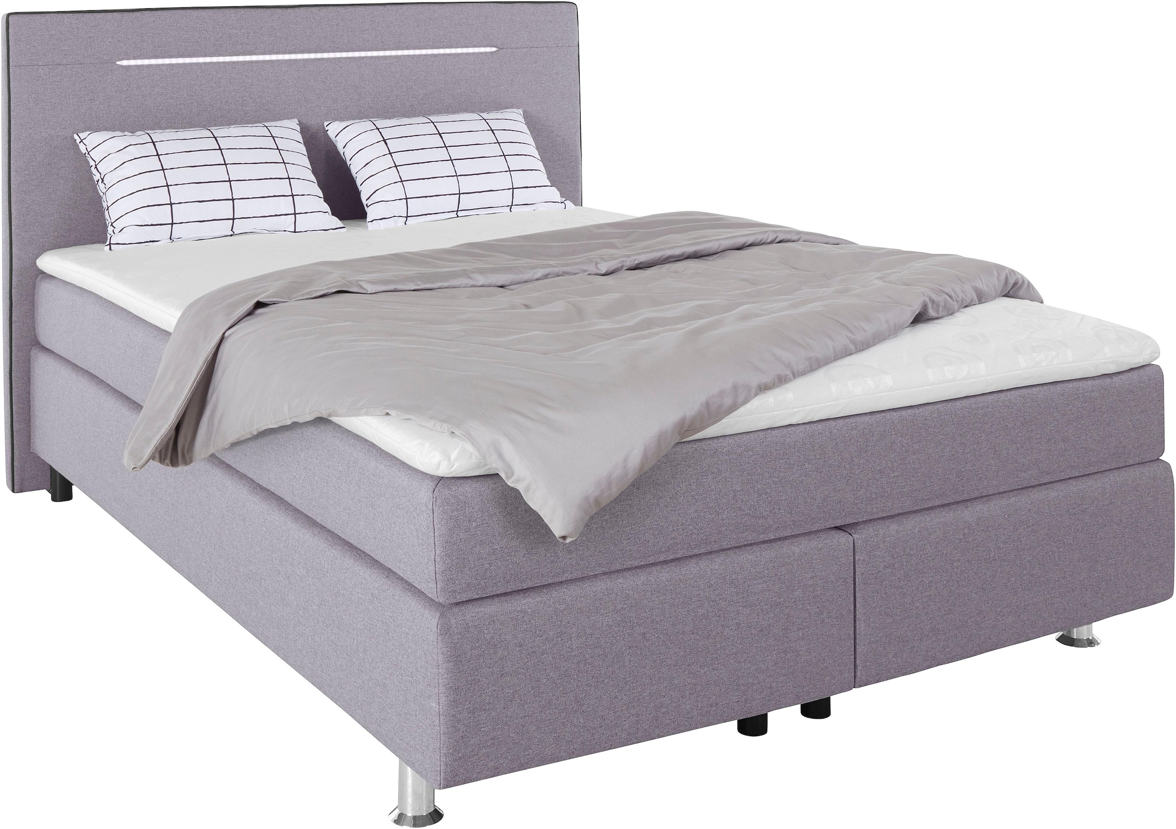 COLLECTION AB Boxspringbett, inkl. LED-Beleuchtung, Topper und Kissen