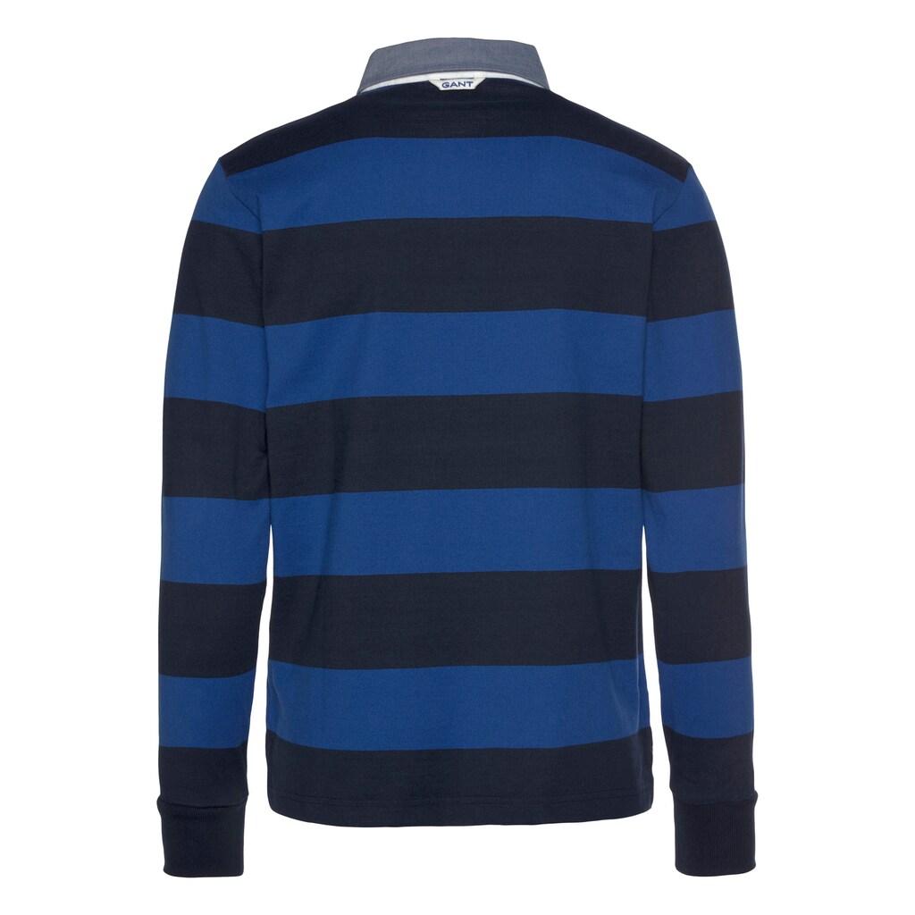 Herrenmode Shirts Gant Rugbyshirt »Barstripe Heavy Rugger«, sportiver Alltagsstyle royalblau-gestreift Herrenmode Shirts Gant Rugbyshirt »Barstripe Heavy Rugger«, sportiver Alltagsstyle royalblau-gestreift