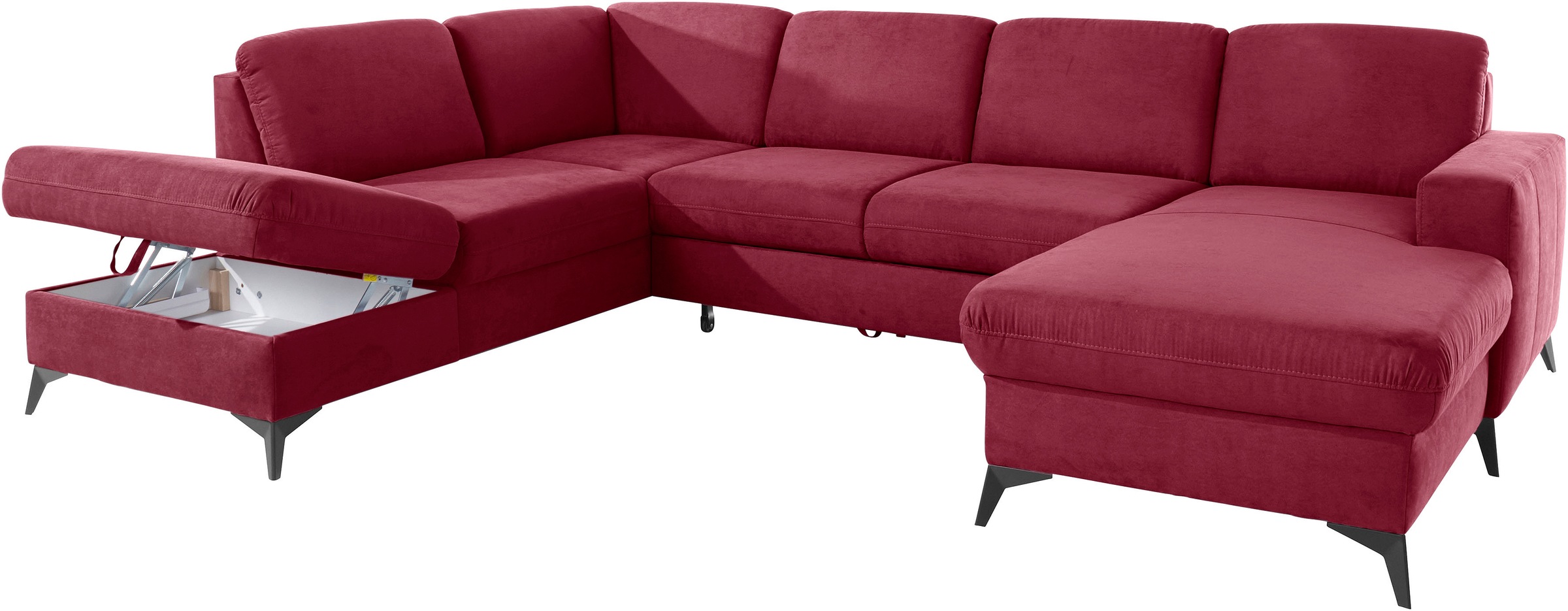 Places of Style Wohnlandschaft »Lolland U-Form«, Wahlweise mit Bettfunktion und Stauraum, auch mit abwischbarem Bezug