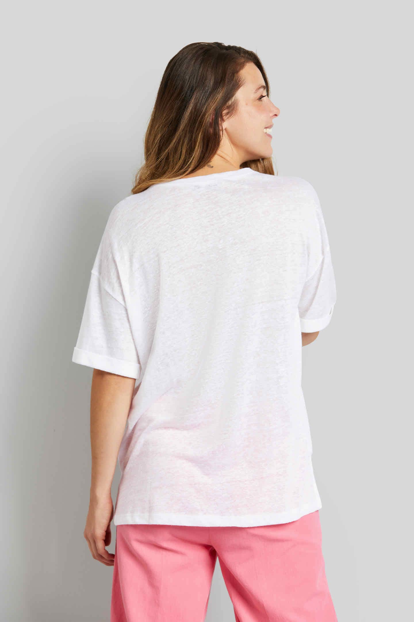 bugatti T-Shirt, aus hochwertigem Baumwoll-Leinen-Mix für bestellen | BAUR | T-Shirts