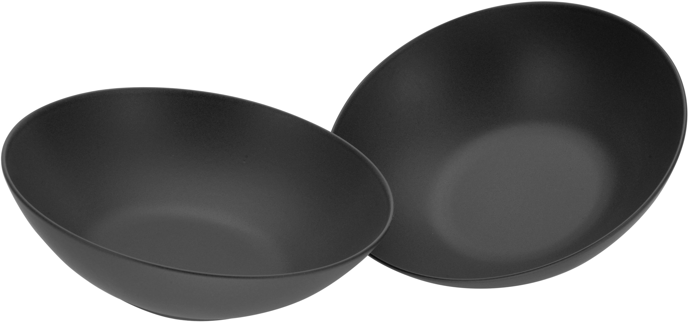 CreaTable Salatschüssel »Soft Touch Black«, 2 tlg., aus Steinzeug, Ø 24 cm  | BAUR