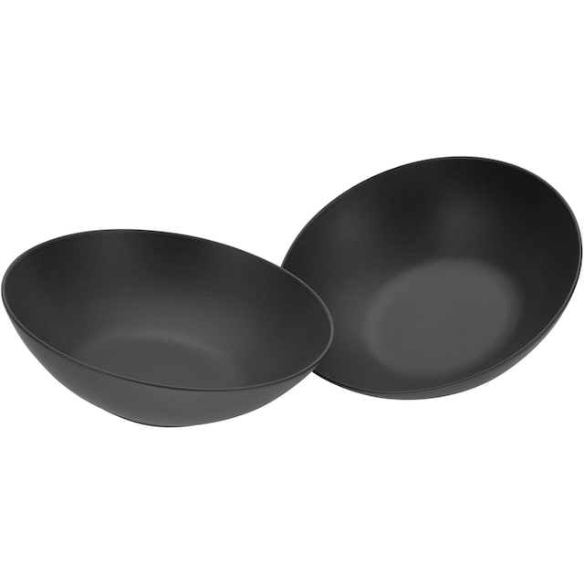 CreaTable Salatschüssel »Soft Touch Black«, 2 tlg., aus Steinzeug, Ø 24 cm  | BAUR