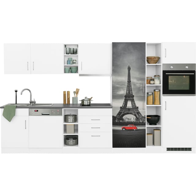 HELD MÖBEL Küchenzeile »Paris«, mit E-Geräten, Breite 350 cm, wahlweise mit  Induktionskochfeld bestellen | BAUR