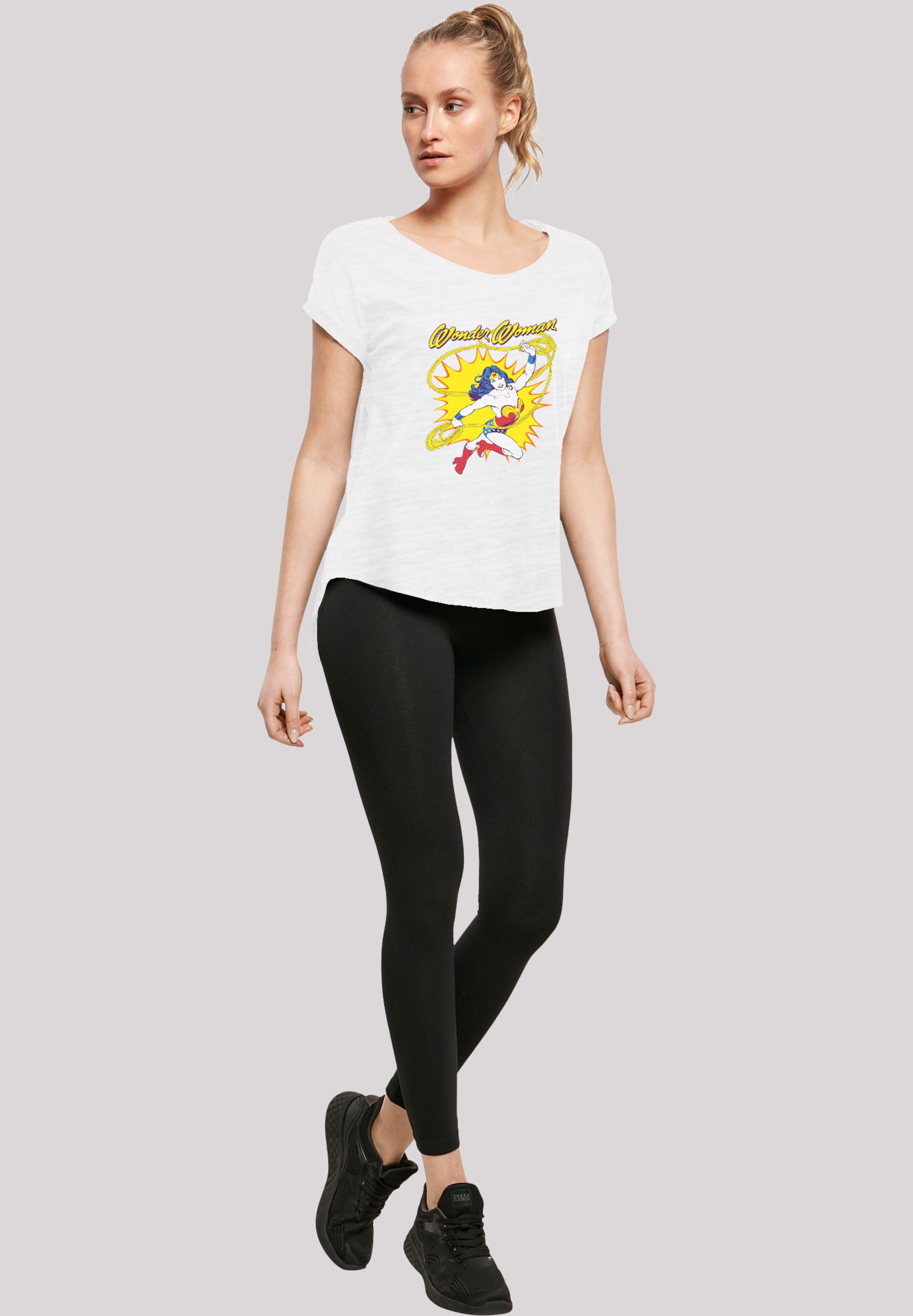 F4NT4STIC T-Shirt »DC Comics Wonder Woman Vintage Leap«, Damen,Premium Merch,Lang,Longshirt,Bedruckt