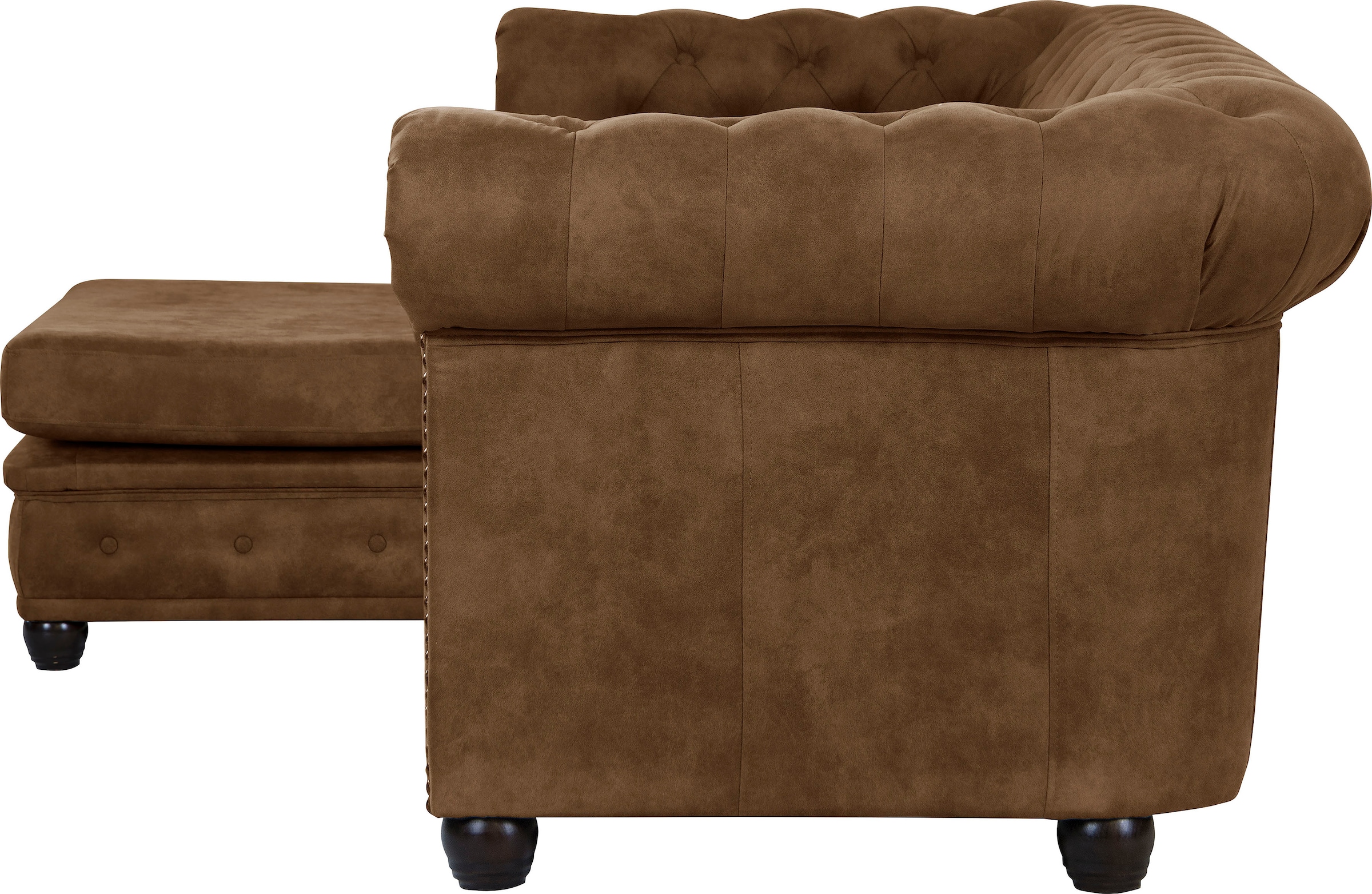 Home affaire Chesterfield-Sofa »Rysum L-Form«, Chesterfield-Optik mit Ottomanen-Abschluß